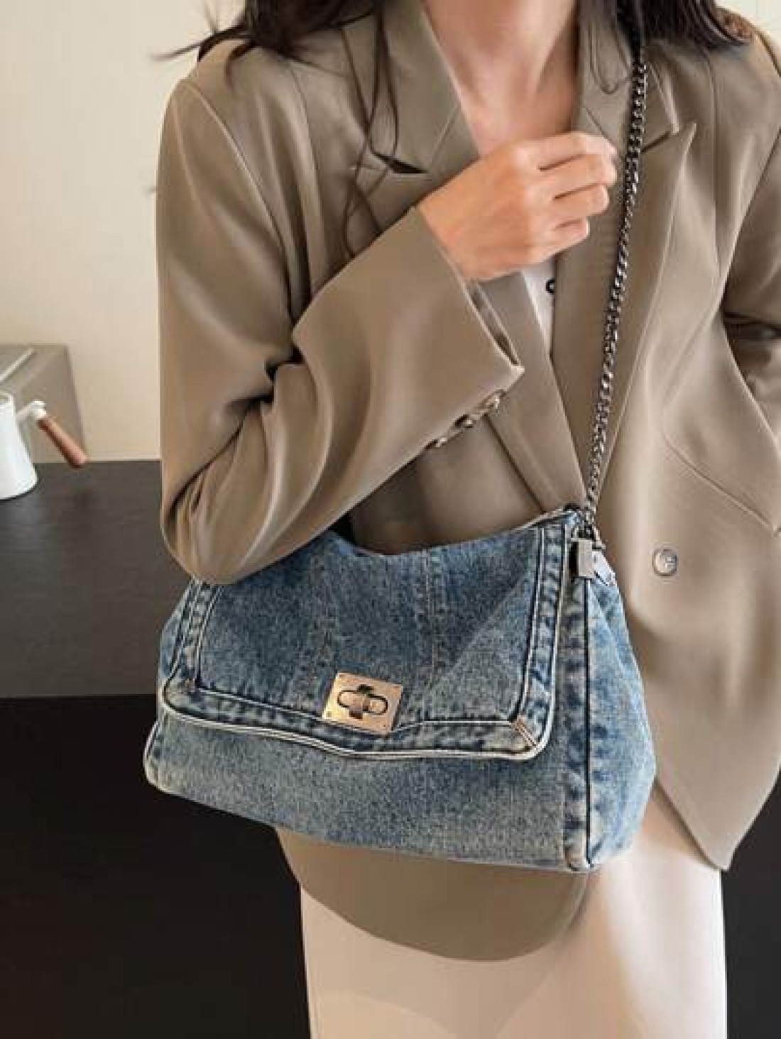 New Fashionable And Versatile Shoulder Bag Ins Crossbody Bag Shopping Bag Work Commuting Bag College Student Class Bag Slouchy Style Casual Tote Bag Japanese Minimalist Crossbody Bag Large Capacity Sh