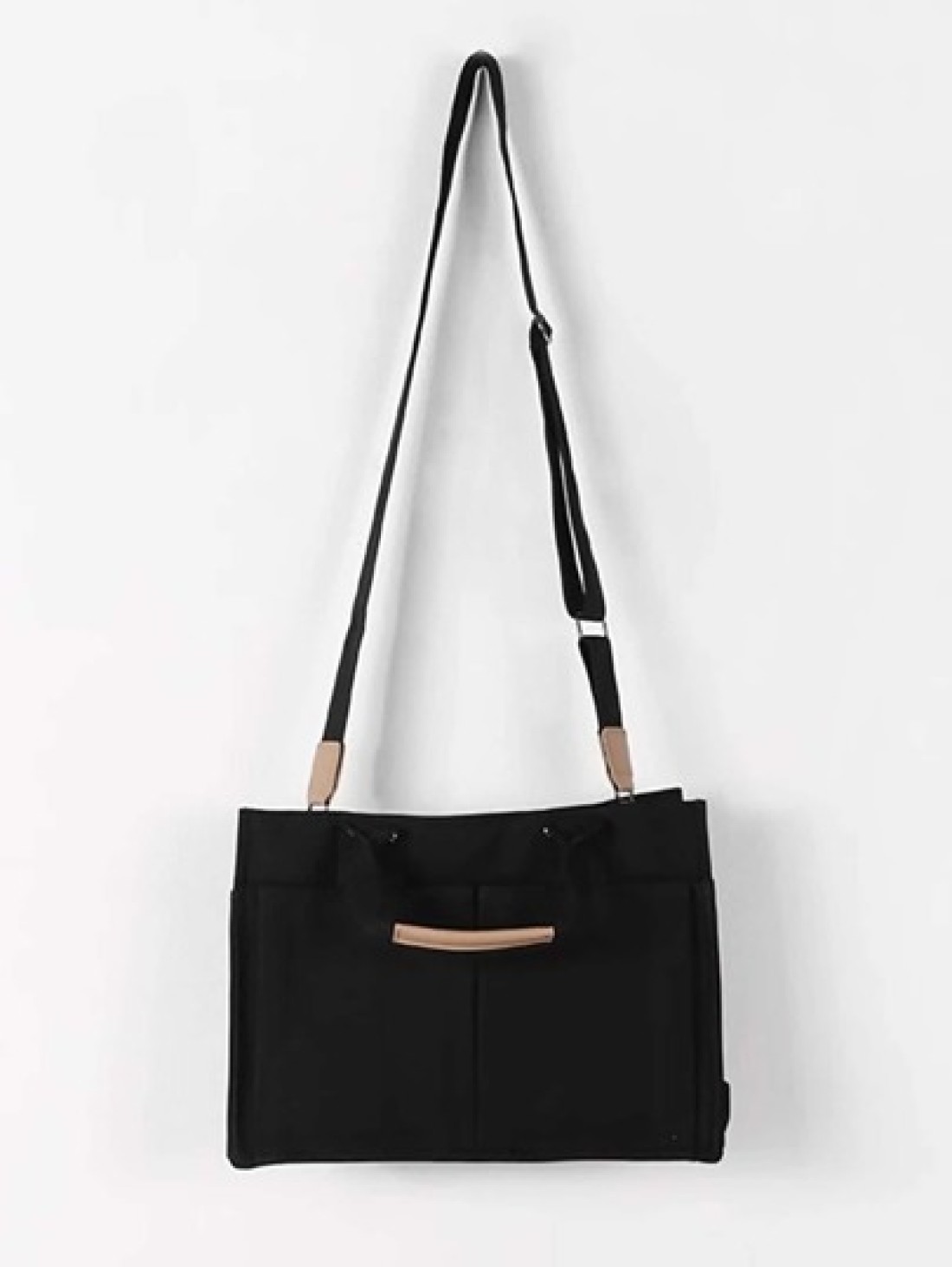 Large Capacity Canvas Tote Bag With Multiple Pockets For Casual Use Simple Canvas Tote Bag Wide Strap Crossbody Bag Multi Pockets Handbag for Travel