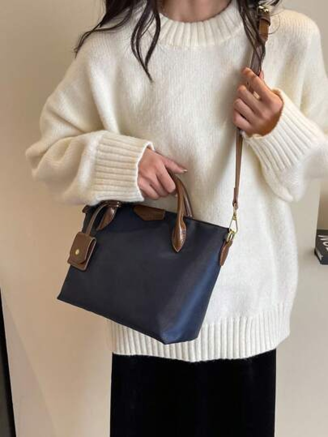 Women s Handbag Large Capacity Dumpling Shaped Tote Bag Fashionable Shoulder Bag In Blue
