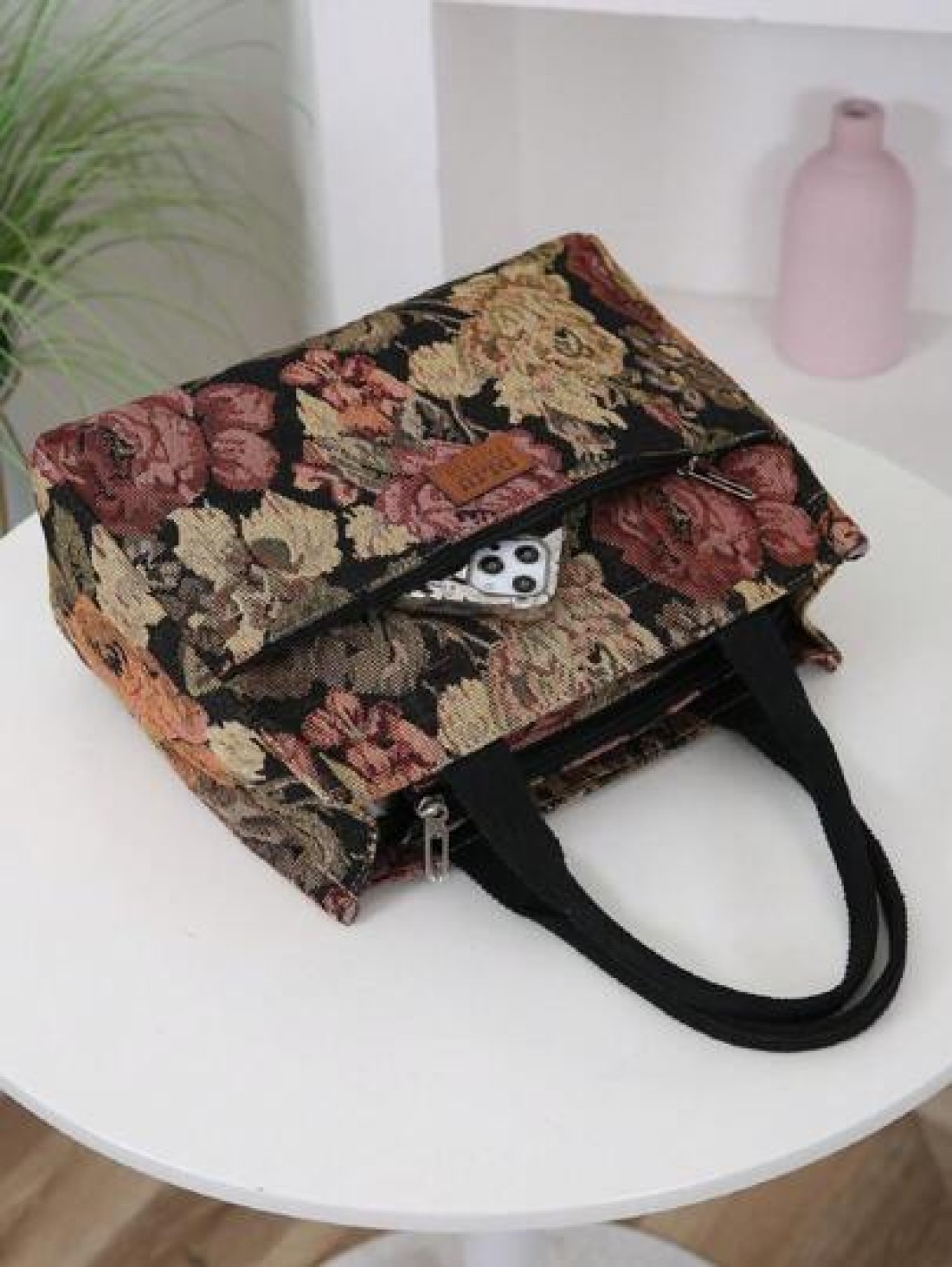 New Arrival Thickened Knitted Jacquard Fabric Handbag Tote Bag Work Shopping Carryall Mother s Outdoor Organizer Cloth Bag Women Handbag