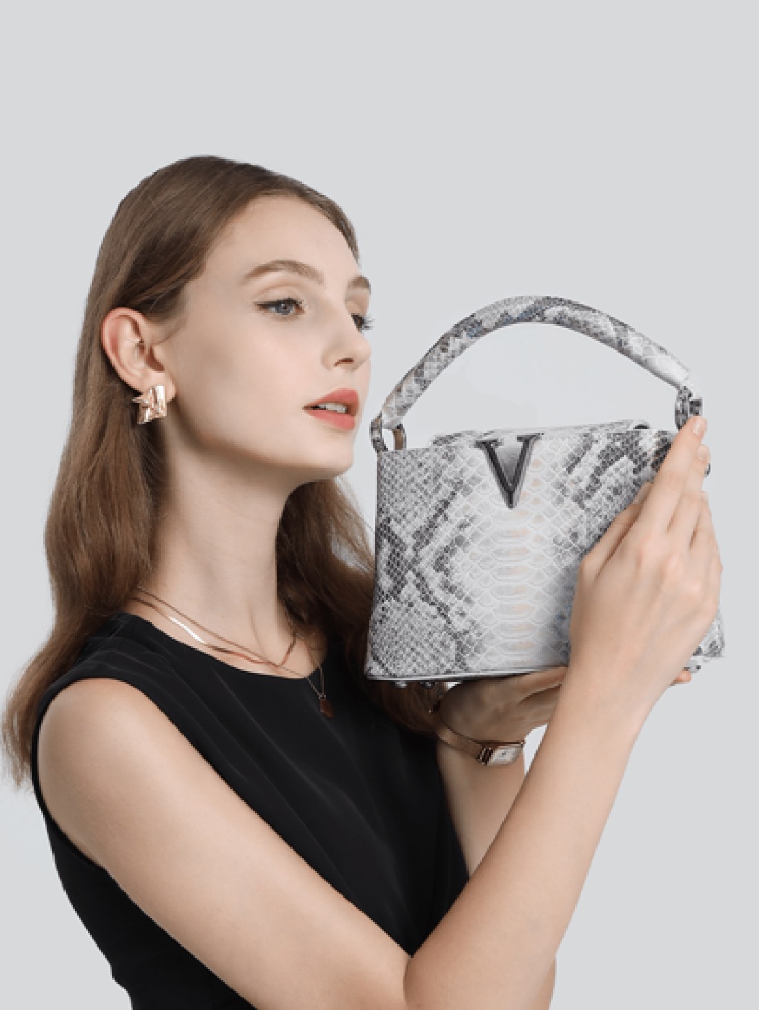 1pc Medium Size PU Leather Snake Pattern Handbag Adjustable Strap Suitable For Daily Use Or As Elegant Gift For Female Friends Sisters Mothers Bag For Women Elegant Luxury