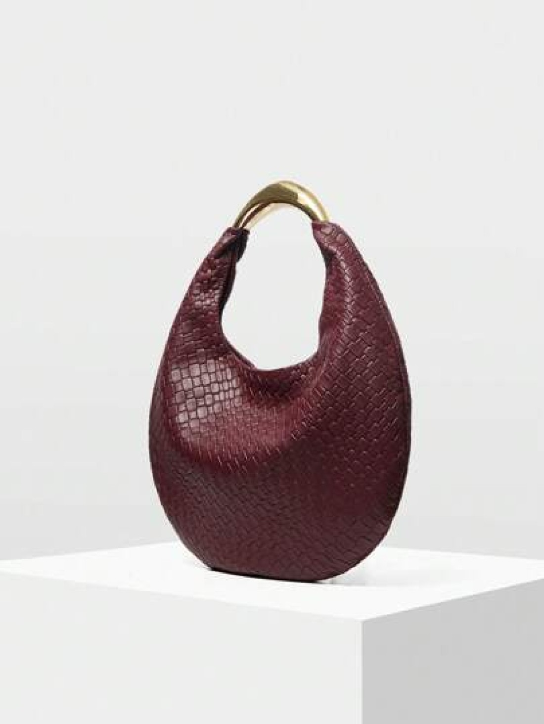 MOTF PREMIUM FASHIONABLE STREETWEAR PLAIN TEXTURE CRESCENT HANDBAG FOR WOMEN VALENTINES