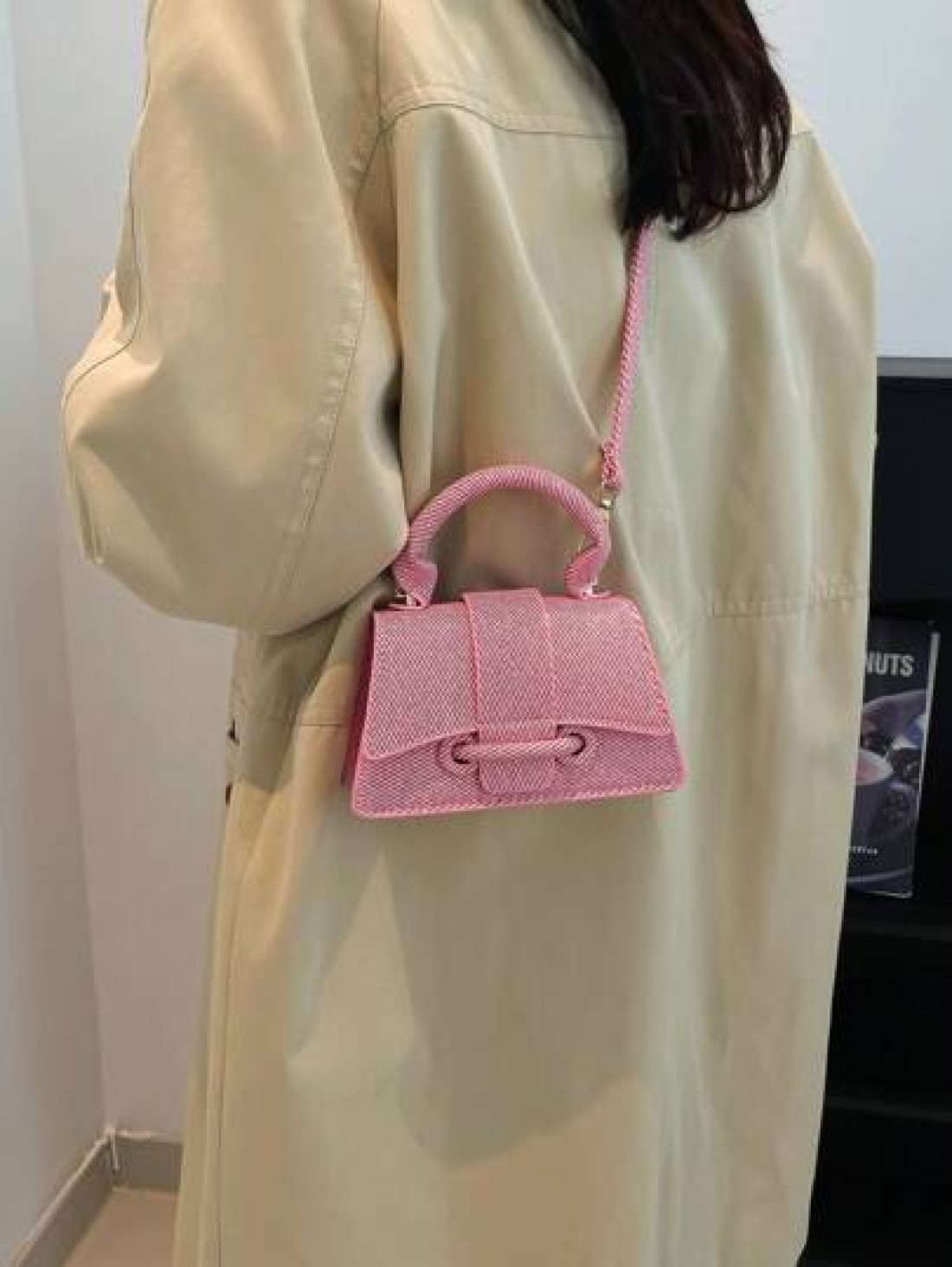 Mini Square Handbag Fashionable High Quality Makeup Bag New Solid Color Versatile Tote Bag Women Purse