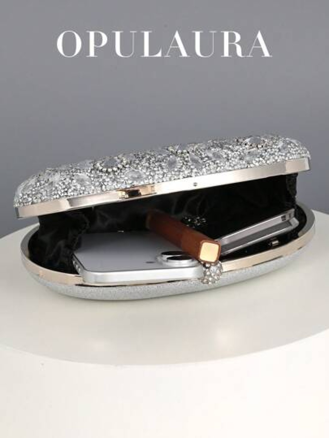 OpulAura Luxury Women s Sparkling Crystal Embellished Mini Box Clutch Bag Glamorous Rhinestone Evening Handbag Suitable For Formal Events Party Wedding With Detachable Chain Tready Party Bags Perfect
