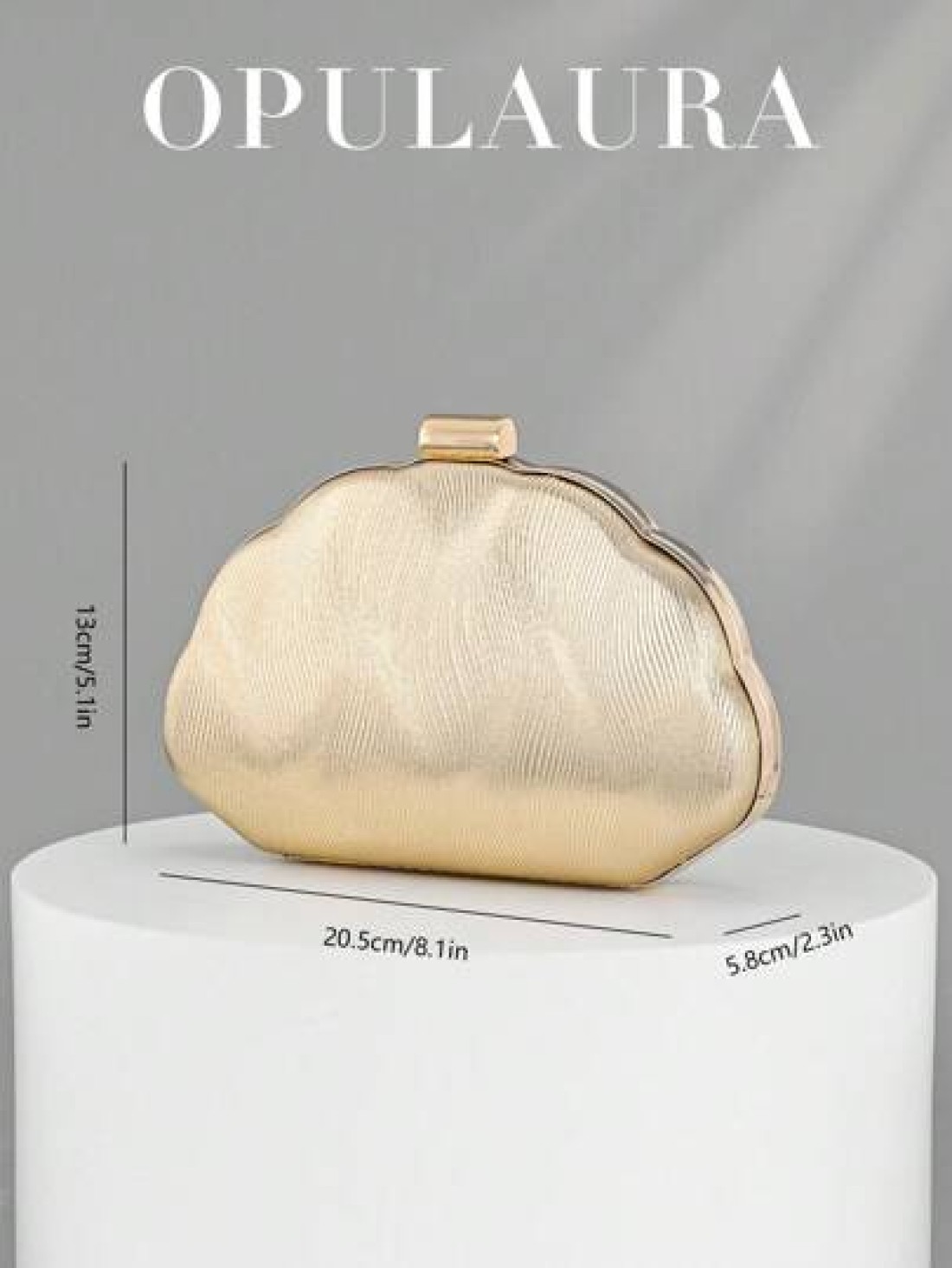 OpulAura Women s Simple Shell Shaped Luxury Leather Clutch Purse Elegant And Charming For Evening Gown Sparkling Night Use Handbag Formal Party Bag Romantic Wedding Bag Comes With Chain