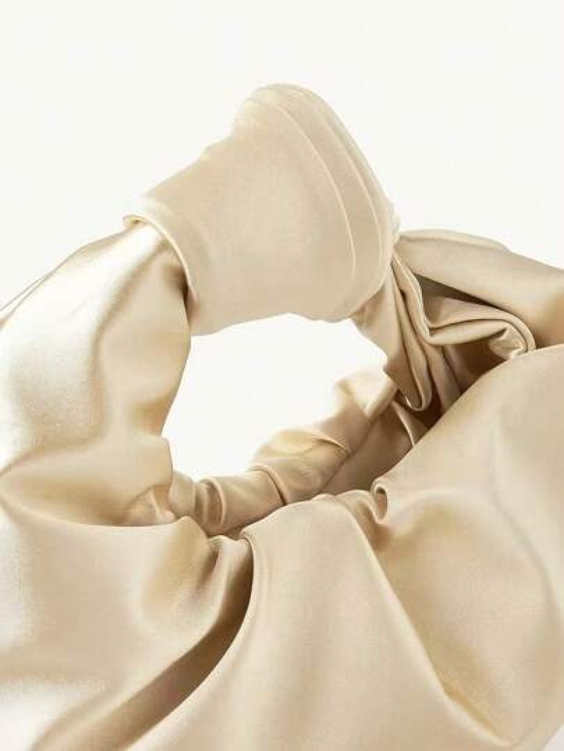 Elegant Solid Color Simple Design Taffeta Material Knot Pleated Cloud Clutch Bag For Party Prom Event
