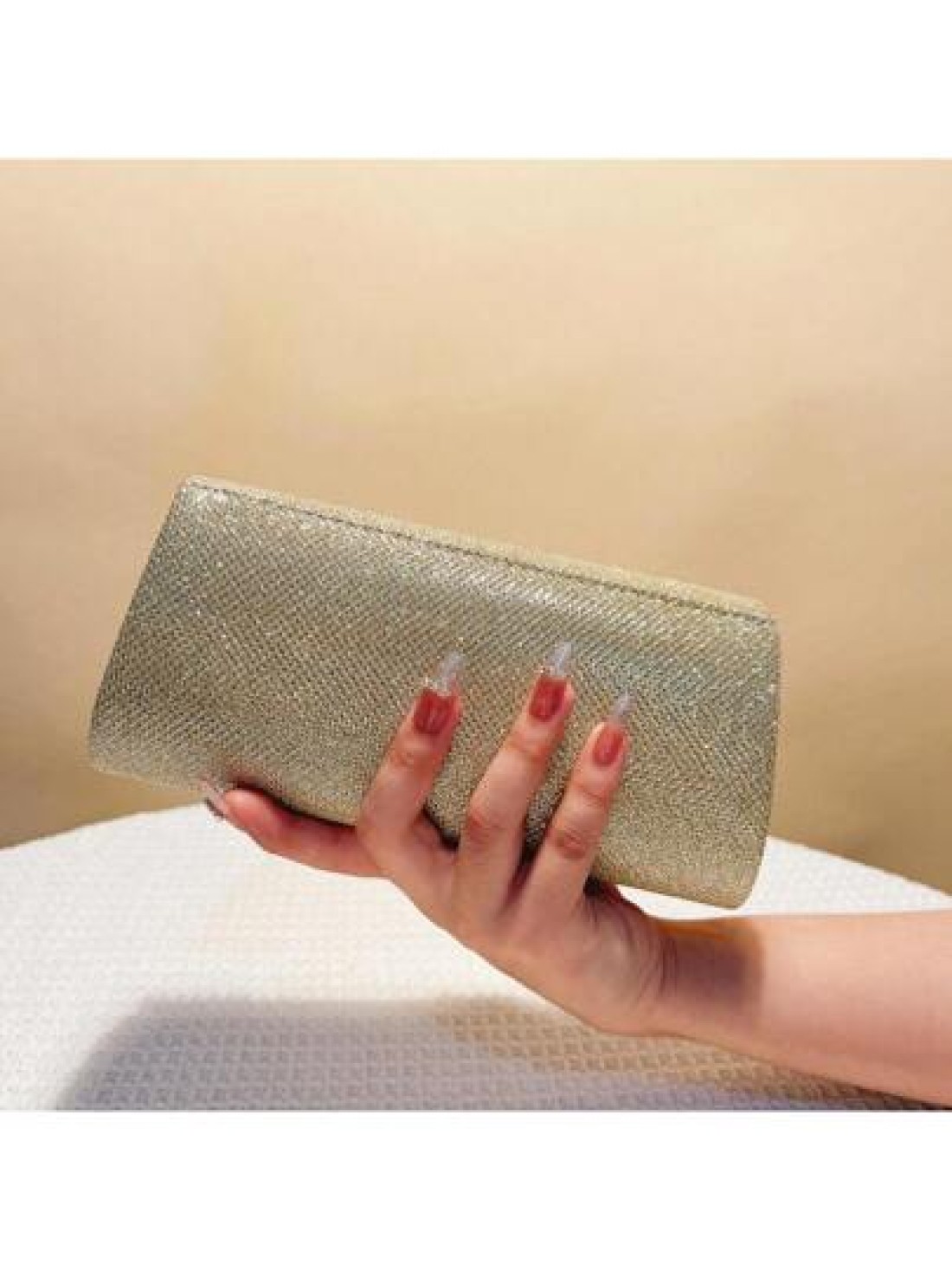 Women s Fashionable Elegant Pleated Clutch Bag Formal Party Evening Bag With Chain Shoulder Strap