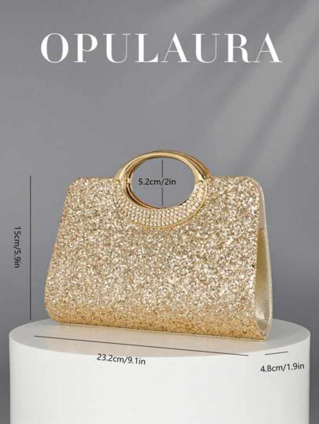 OpulAura Women s Fashion Sparkling Crystal Rhinestone Clutch Purse Luxury Shiny Rhinestone Evening Handbag For Prom Party Ball Birthday Celebration Bridal Clutch Elegant Prom Bag