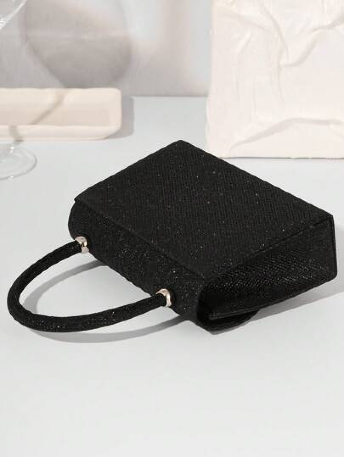 Lightweight Business Casual Rhinestone Decor Bucket Bag Mini Drawstring Design Clear Bag Faux Pearl Bag Evening Bag Dinner Bag Glamorous Elegant Exquisite Quiet Luxury Rhinestone For Party Girl For Wo