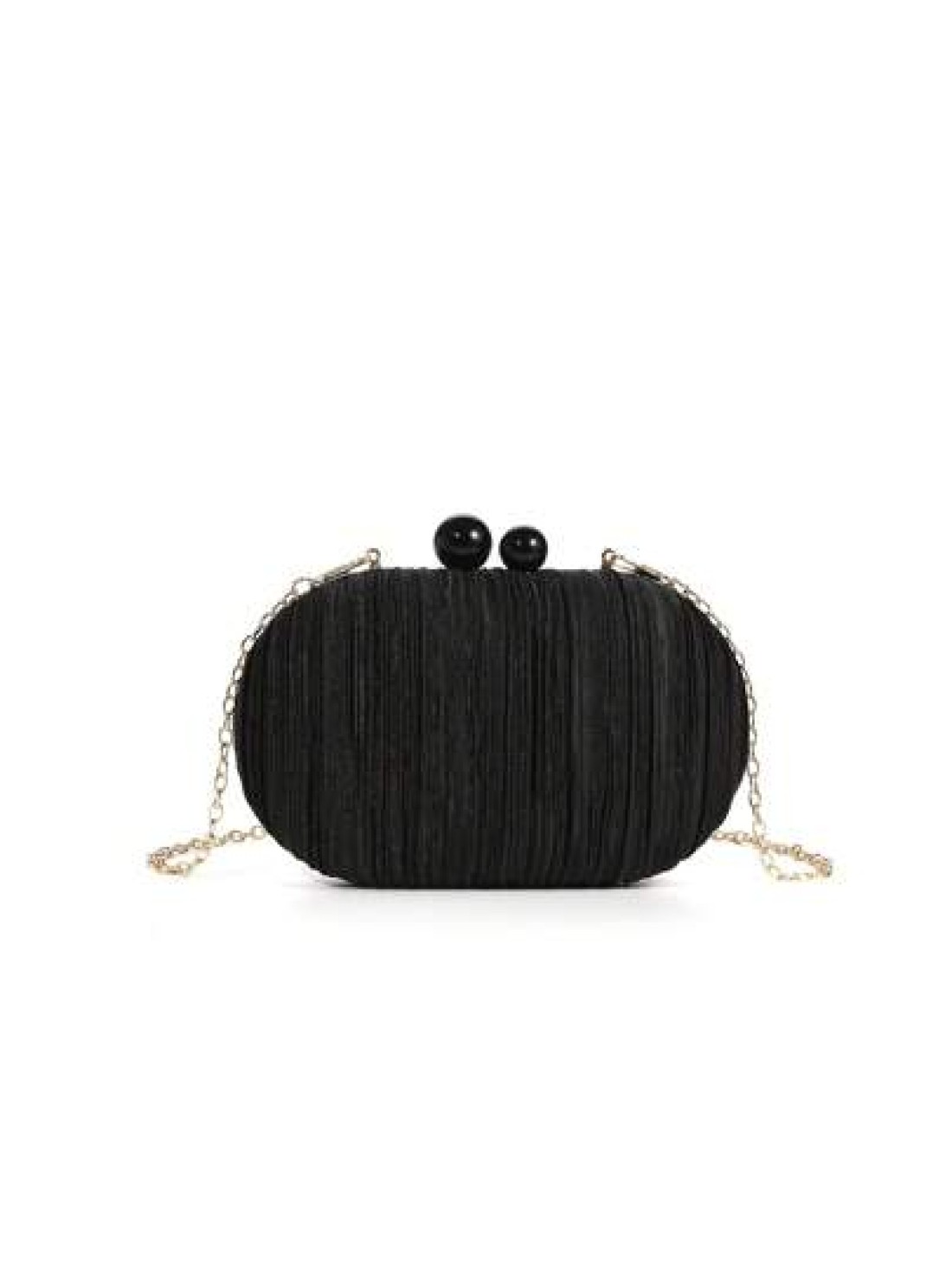 1pc Elegant Mini Solid Color Satin Textured Pleated Oval Clutch Bag Suitable For Party Wedding Formal Events