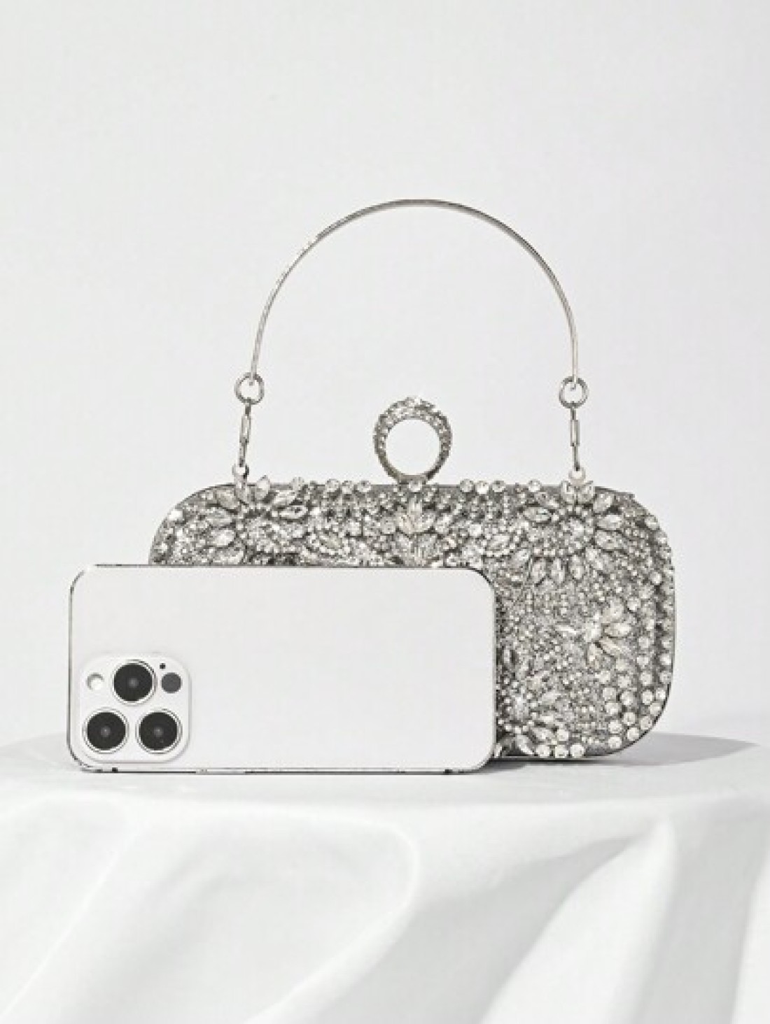 Rhinestone Decor Evening Clutch Bag Party Handbag For Women Perfect For Party Wedding Prom Dinner Banquet Matching With Holiday Party Dress Evening Dress Sequin Dress Perfectly Matching With Prom Acce