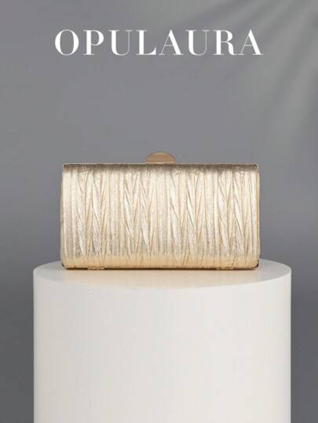 OpulAura Retro Luxury Clutch Bag Gold Leather Pleated Design Fashion Party Purse Elegant Box Handbag With Chain Strap Suitable For Party Wedding Formal Events Autumn Winter Tready Party Bags Perfect F