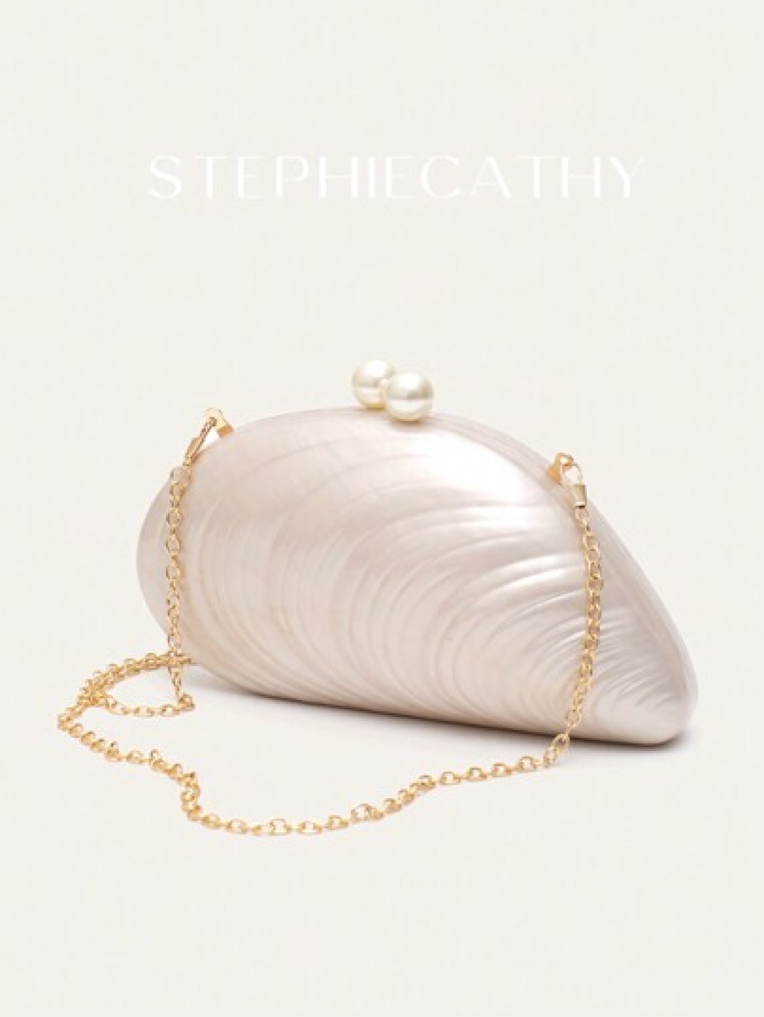STEPHIECATHY Women s Fashion Glamorous Elegant Acrylic Clutch Magnet Closure Mussel Shell Shaped Handbag Fits Cellphone Long Chain Cross Body Evening Bag For Wedding Dinner Party Prom Banquet Gift Per