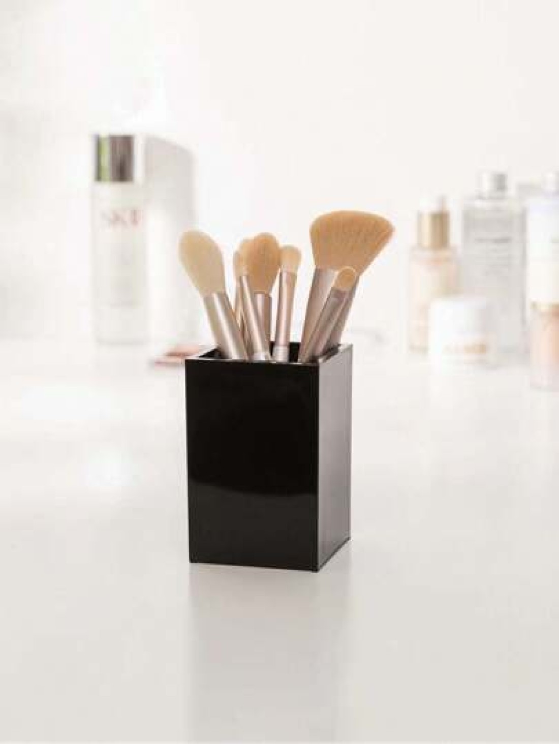 Makeup Brushes Holder Clear Brush Beauty Organizer Cosmetic Brush Storage Plastic Cosmetic Brush Pen Storage Case Clear Pen Brush Holder Room Home Bedroom Bathroom House Pink Room Living Room Decor Tr