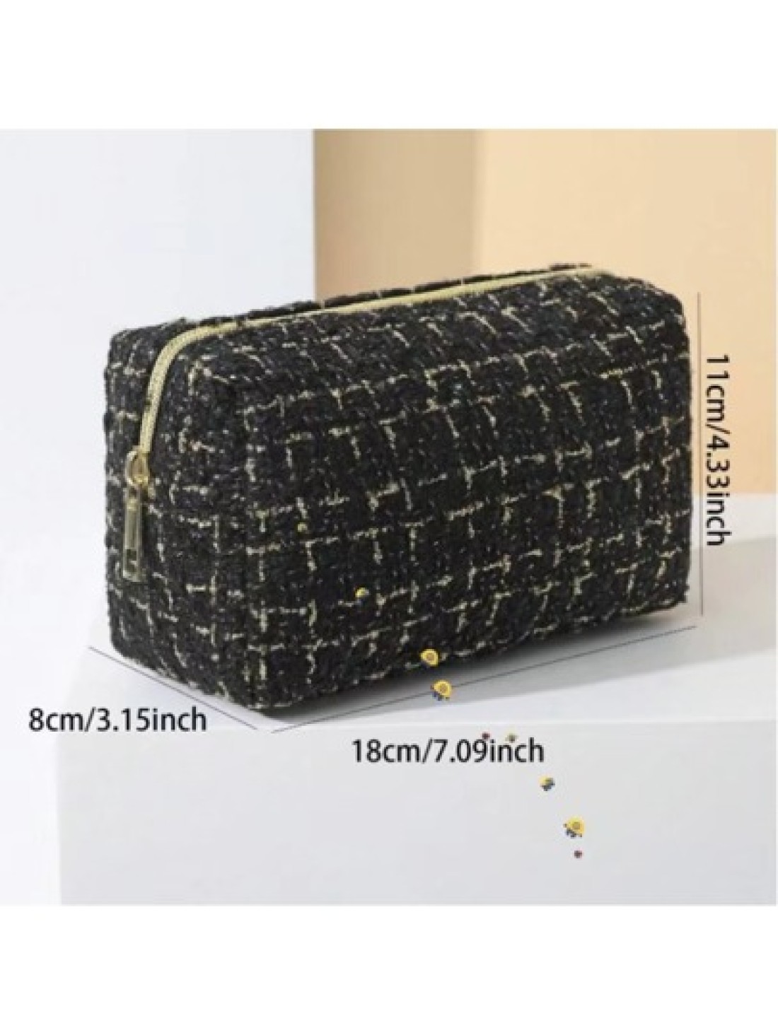1pc Large Capacity Checkerboard Hand Woven Cosmetic Bag Portable Toiletry Organizer Travel Case For Travel Storage Bag Makeup Bag Cosmetic Bag Vacation Organizer Large Capacity Makeup Organizer Makeup