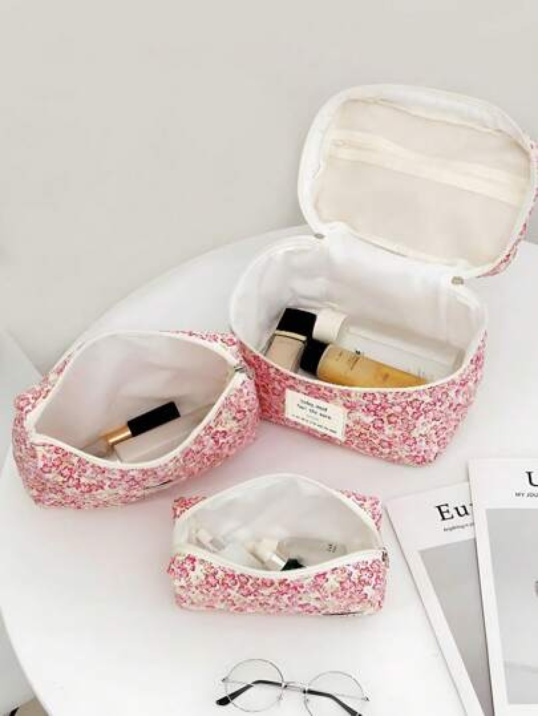 3pcs Set Makeup Bag Makeup Pouch Cosmetic Bag Travel Makeup Bag Home Makeup Bag School Makeup Bag Dorm Makeup Bag Travel Essentials Large Capacity Makeup Bag Women Makeup Bag Cosmetic Storage Bag Trav