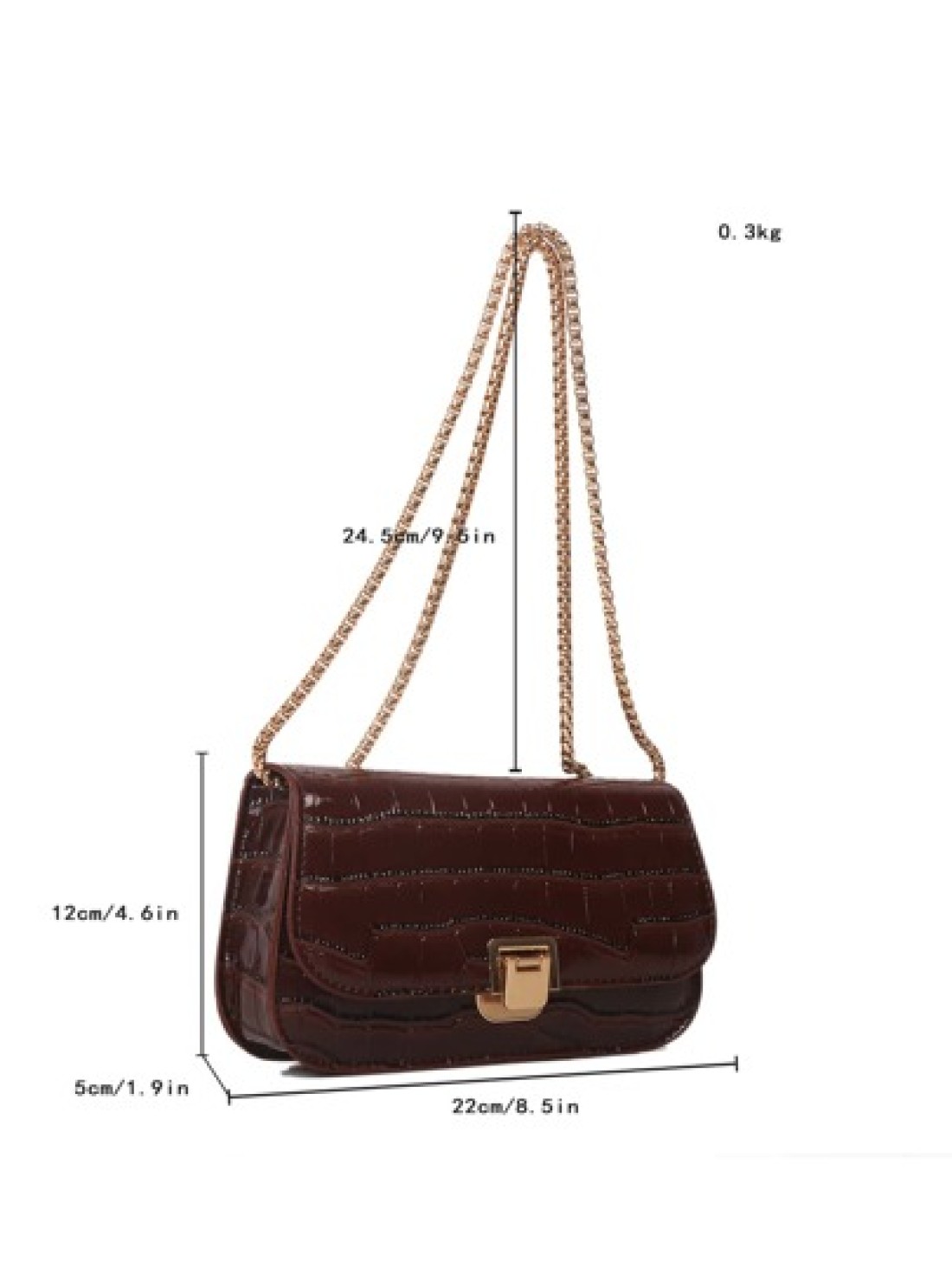 Waterproof Lightweight Business Casual Crocodile Embossed Chain Bag For Teen Girls Women College Students Rookies White Collar Workers Perfect For Office College Work Business Commute Outdoors Travel