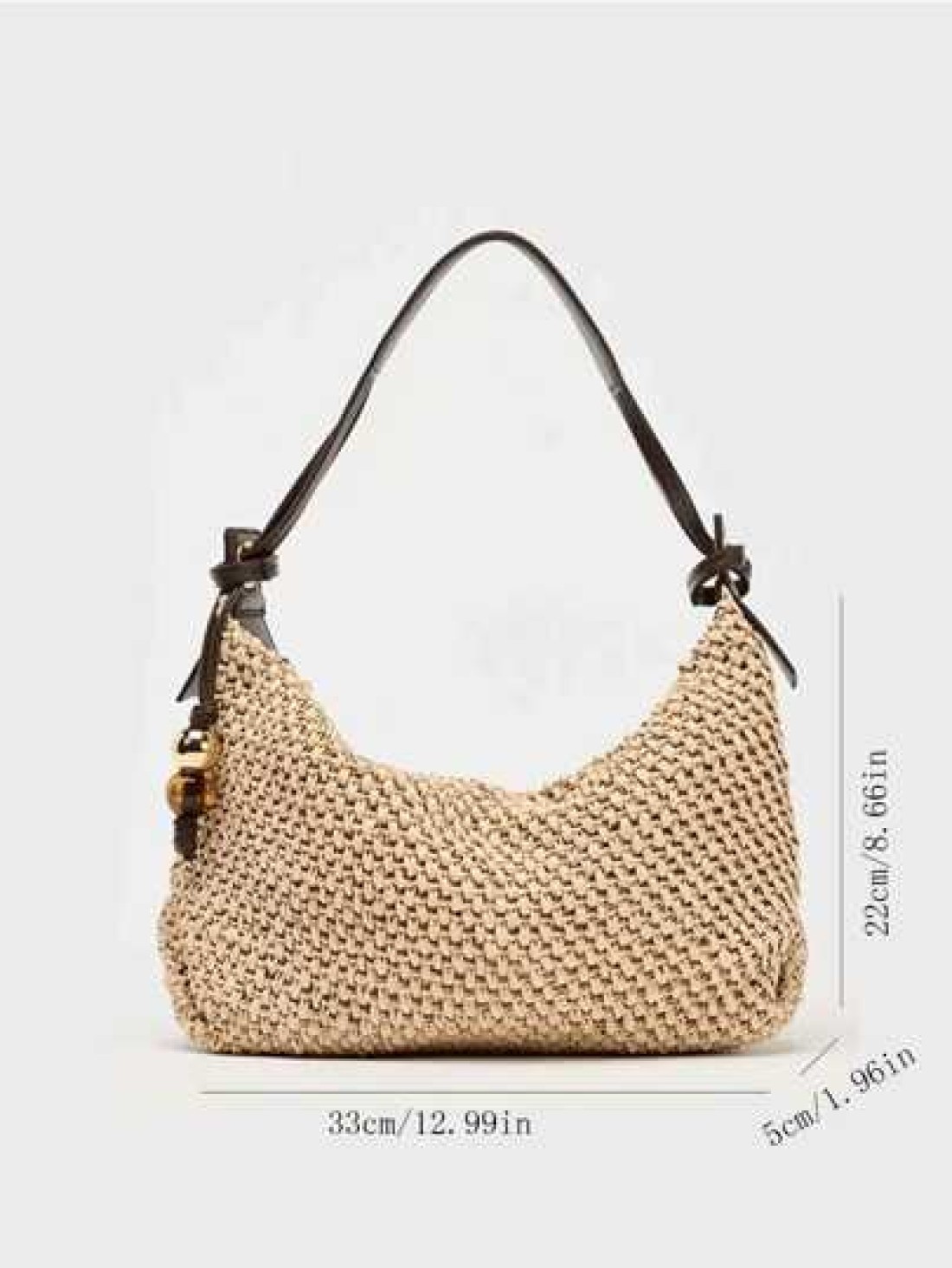 New Style Ladies Fashionable And Versatile Holiday Style Straw Woven Bag One Shoulder Crossbody Handbag Woven Underarm Dumpling Bag Summer Beach Bag Suitable For Holiday Party And Seaside Play
