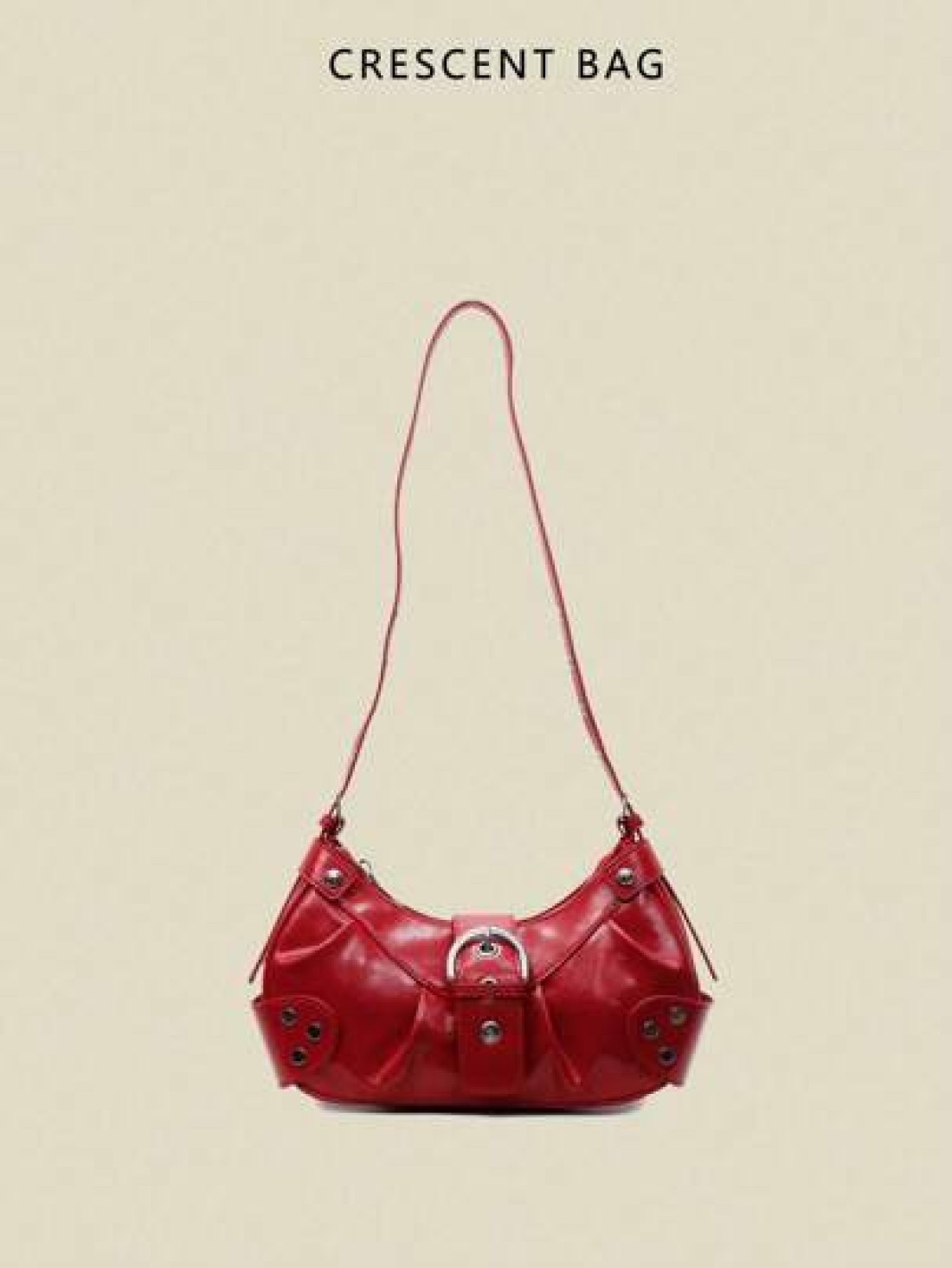 Niche Design Casual Versatile Minimalist Fashion PU Texture Shoulder Crossbody Handheld Crescent Bag