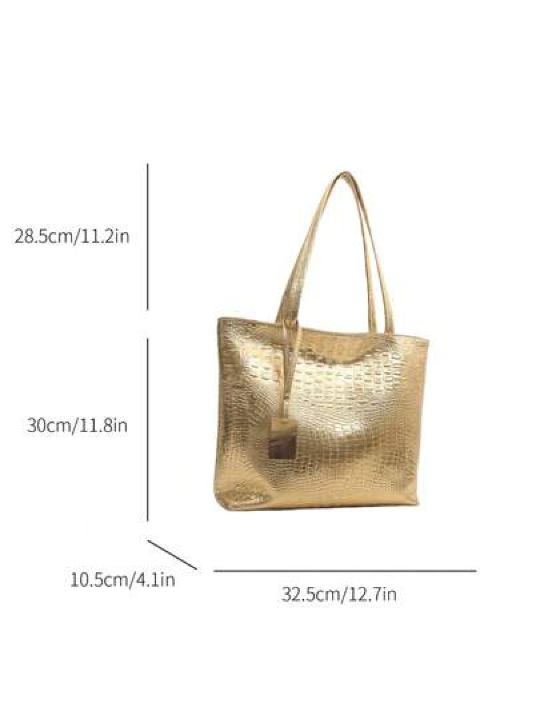 Large Capacity PU Leather Shoulder Handbag Crocodile Pattern Fashion Tote Bag Crossbody Bag Work School Commute Bag