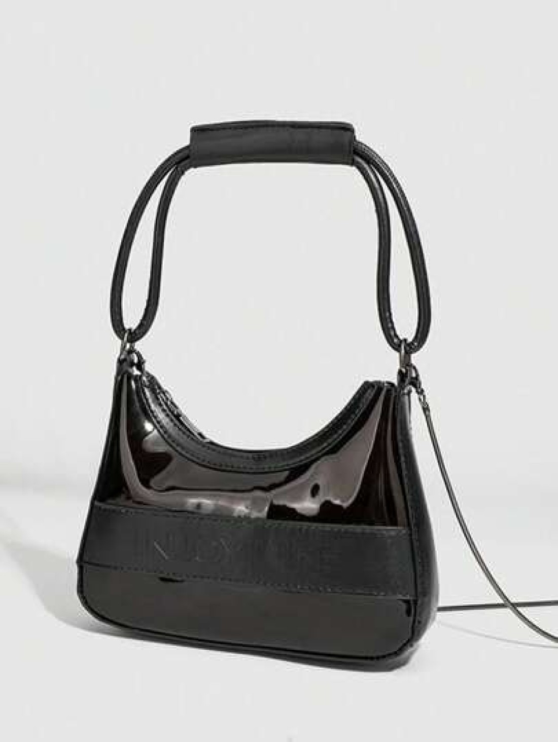 Transparent Crescent Moon PVC Crossbody Bag With Chain Versatile Niche Design Shoulder Bag