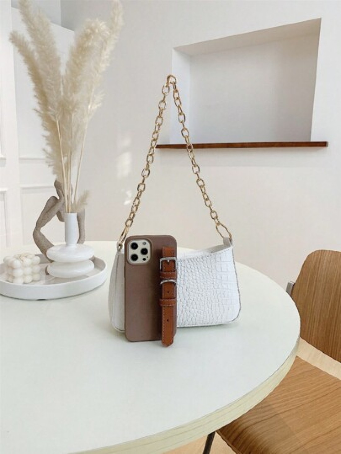 Women s Mini Alligator Texture Chain Shoulder Bag