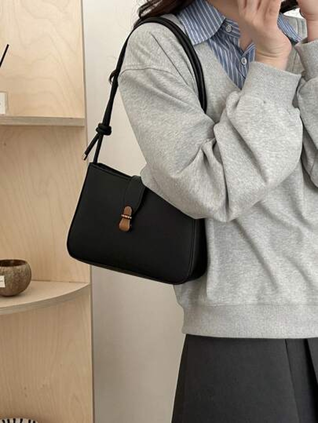 1pc Women s Minimalist All Match Underarm Bag High End Fashion Retro Large Capacity Petite Square Handbag Lightweight Casual Shoulder Tote Bag Suitable For Outing Shopping Gift