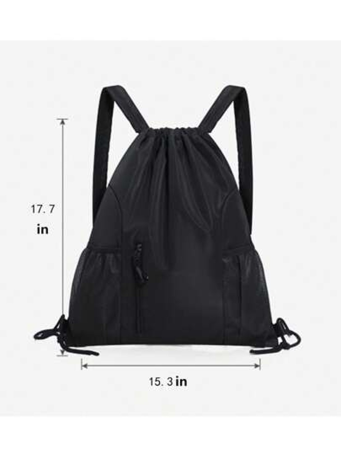 Large Stock New Arrival Water Proof Nylon Drawstring Backpack Solid Color Travel Outdoor Gym Bag Simple Outdoor Travel Backpack Weekend Summer Vacation Holiday Document Carry On Casual Black Personali