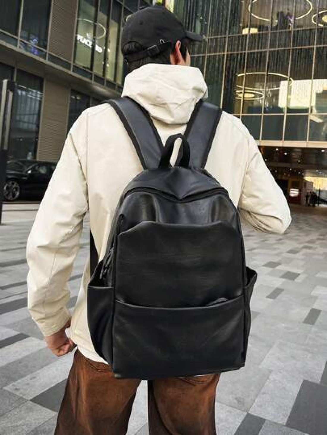 PU Waterproof Large Capacity Backpack Suitable For School Travel Laptop Cartoon Camo Pattern Fashion Casual Business Hiking Outdoor Multi Function Bag Black Great Gift For Father Boyfriend Backpack Fo