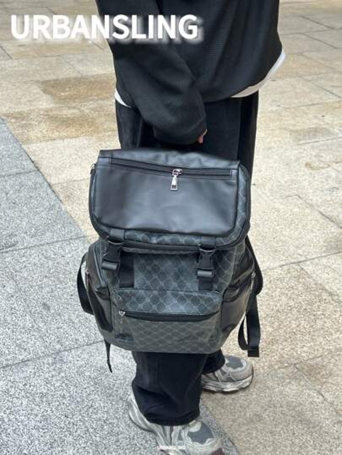 Men s Black Floral Flap Backpack Large Capacity Business Commuter Computer Bag Multi Pocket For Outdoor Activities Camping Gym Yoga Biking Perfect Gift For Men Essential For Students Backpack For Trav