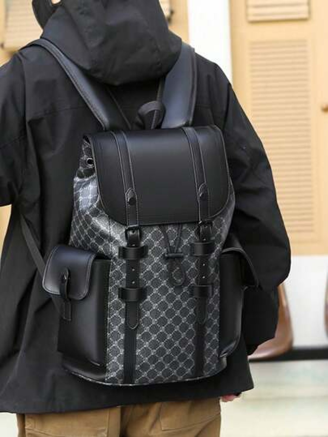 1pc 18 1in 12 2in 5 9in Fashion Men Functional Backpack Large Capacity Multipocket Backpack Scratch Wear Resistant Material Suitable For Travel Commuting Fits 15 6 Inch Laptop Adjustable Shoulder Stra