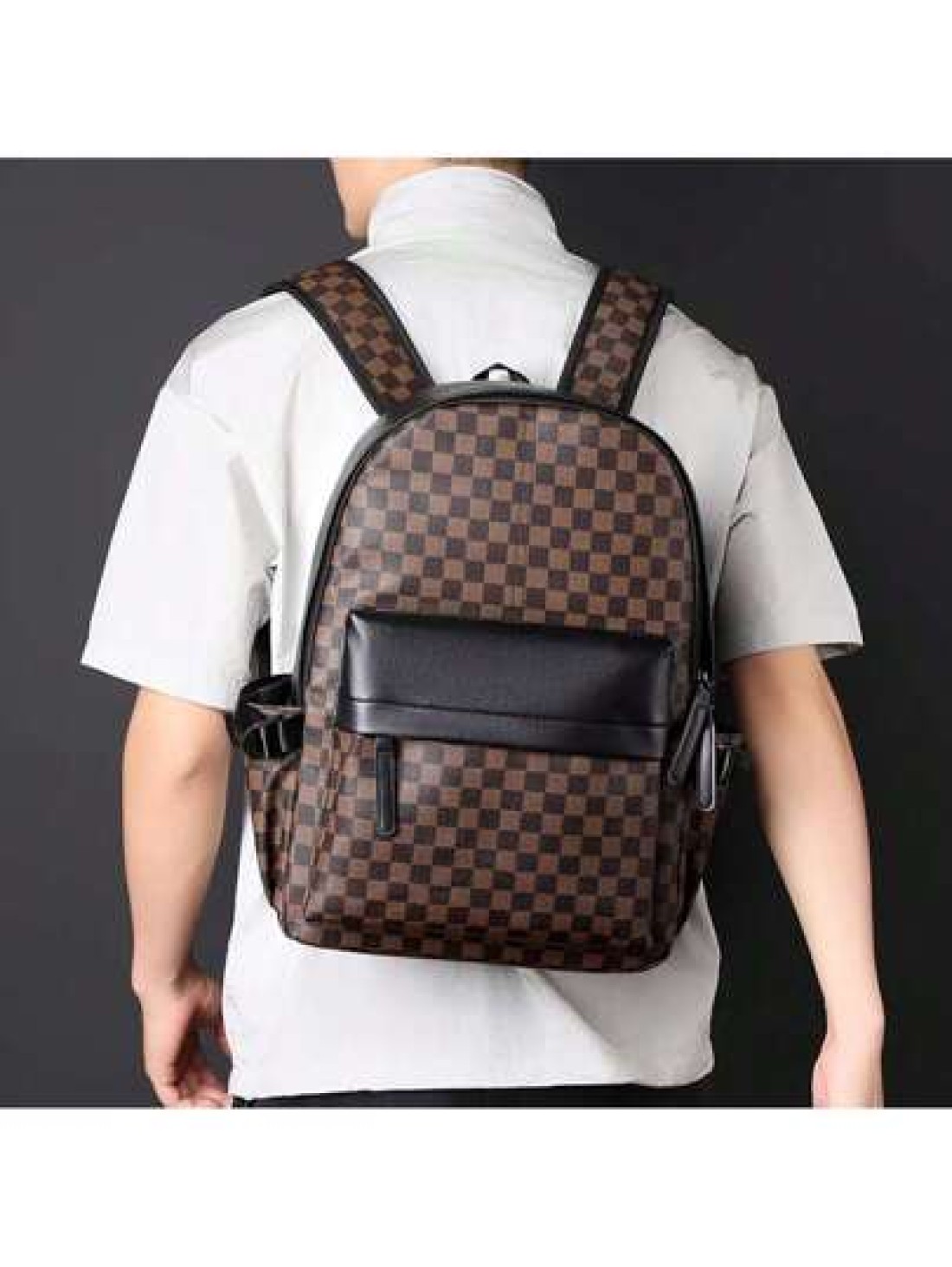 Men s Fashionable Handbag Classic Large Capacity Computer Backpack For Students Durable And Scratch Resistant Can Hold Files And Office Supplies Business Commute PU Leather Minimalist Style Suitable G