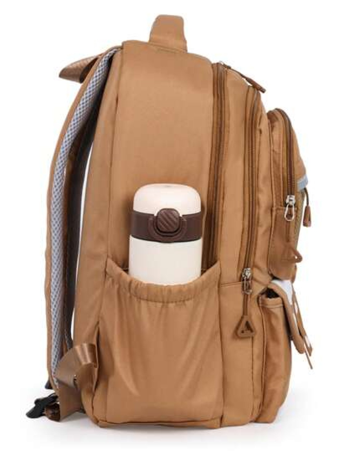 Cute Water Vole Pattern Backpack Large Capacity Lightweight Fashionable Bag With Adjustable Shoulder Strap Multiple Compartments And Front Mesh Pocket Brown College Style Unisex
