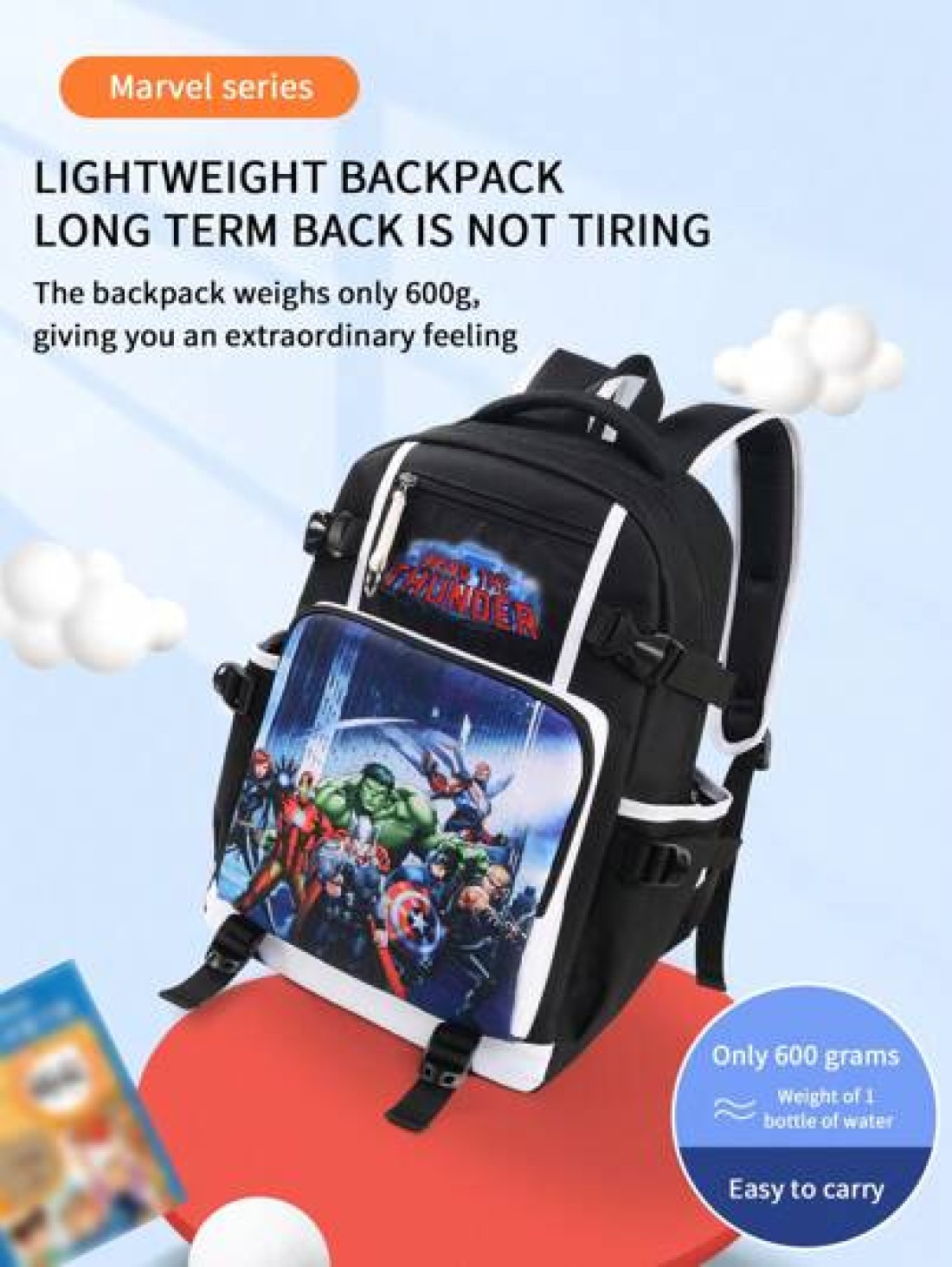 Marvel Print Backpack Minimalist Letter Design Oxford Cloth Large Capacity Laptop Bag Travel Bag School Backpack With Adjustable Straps And Multiple Compartments Suitable For Students Summer