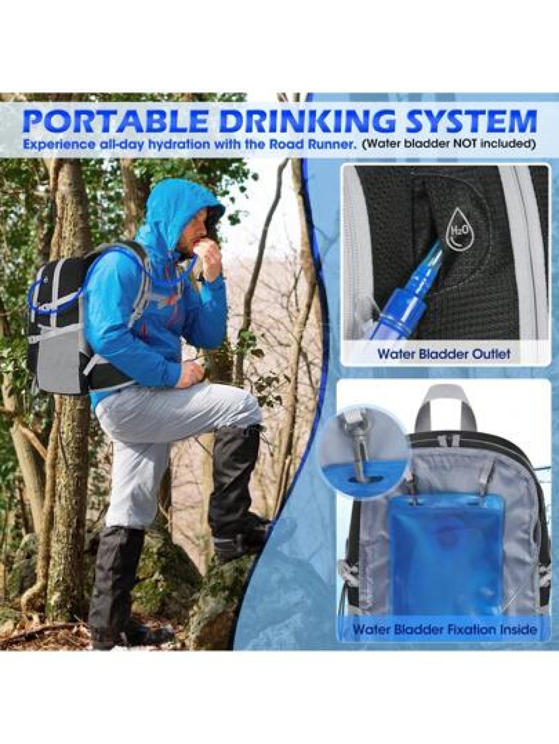 NEWHEY Hiking Backpack 40L Packable Camping Backpack For Men Women Waterproof Lightweight Hiking Daypack Hiking Bag Foldable Backpack Travel Daypack For Climbing Trekking Camping