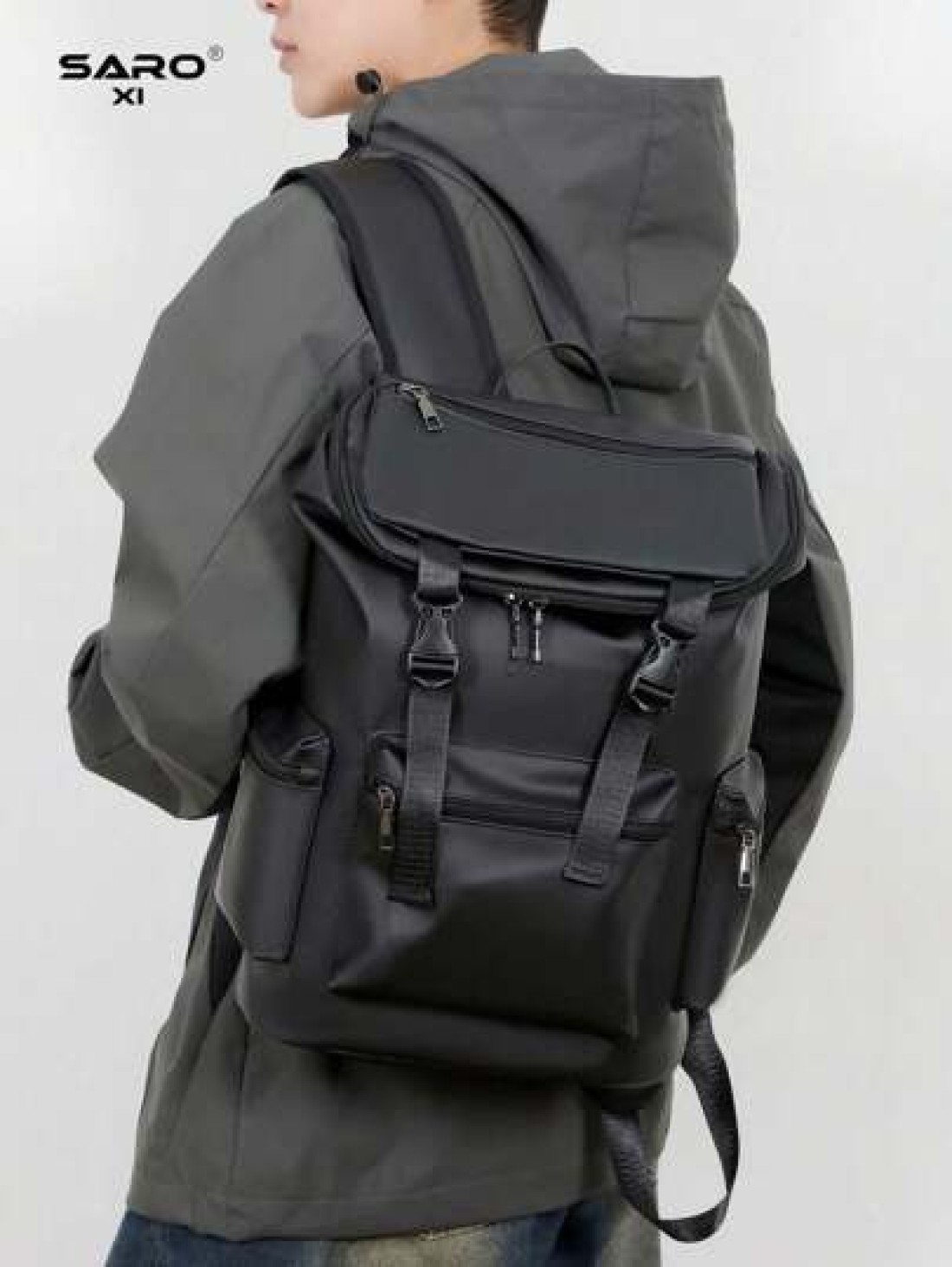 saroxi Men s Casual Backpack Stylish Flip Cover Rucksack Lightweight And Portable Suitable For Travel Camping Hiking College School Youth Students Essential Gift