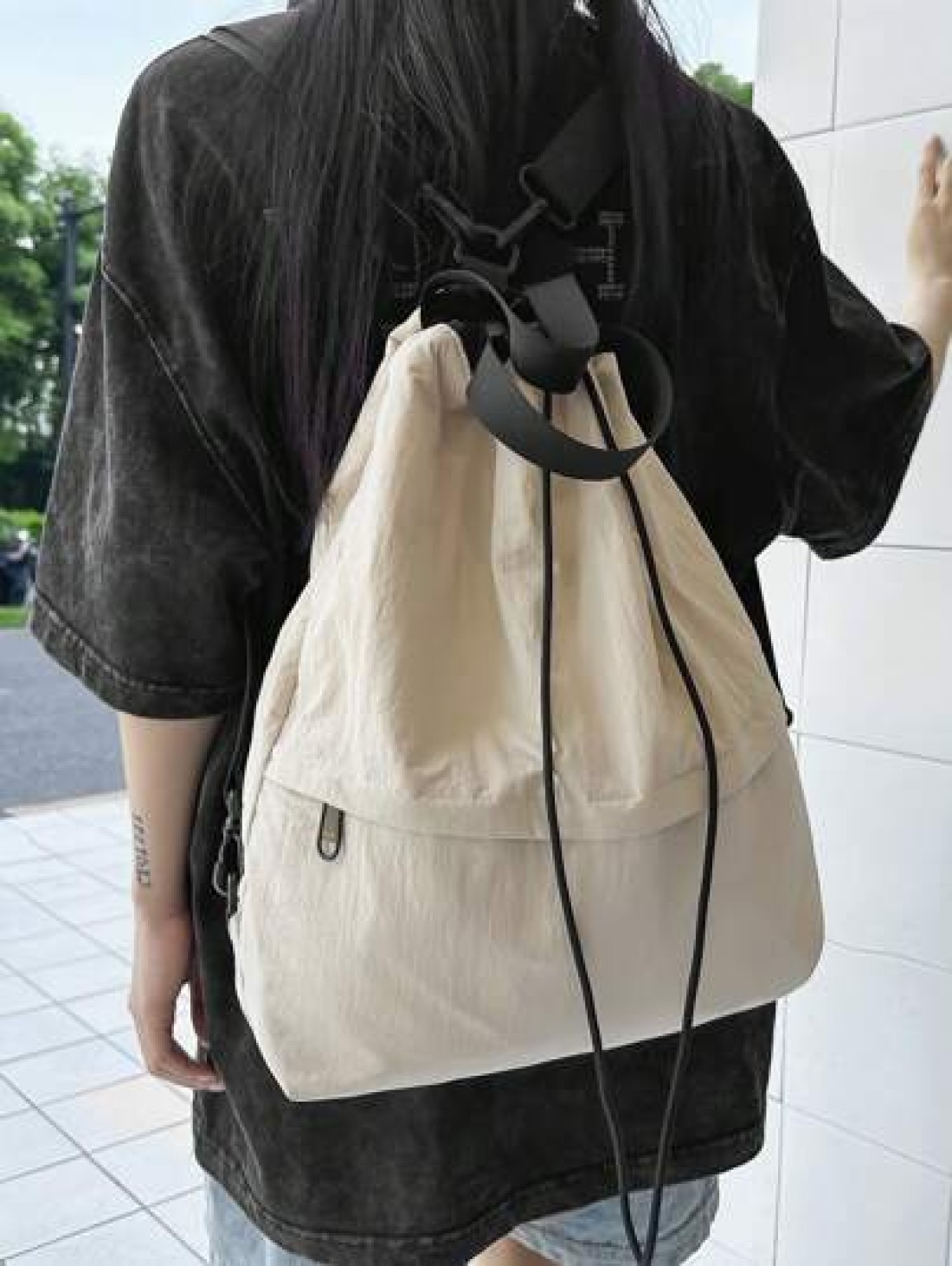peach tree Large Capacity Men s Travel Backpack Drawstring Closure Outdoor Backpack Versatile Casual Commuter Lightweight Shoulder Bag Multifunctional Portable Fashion Leisure Gift Peach Tree Brand