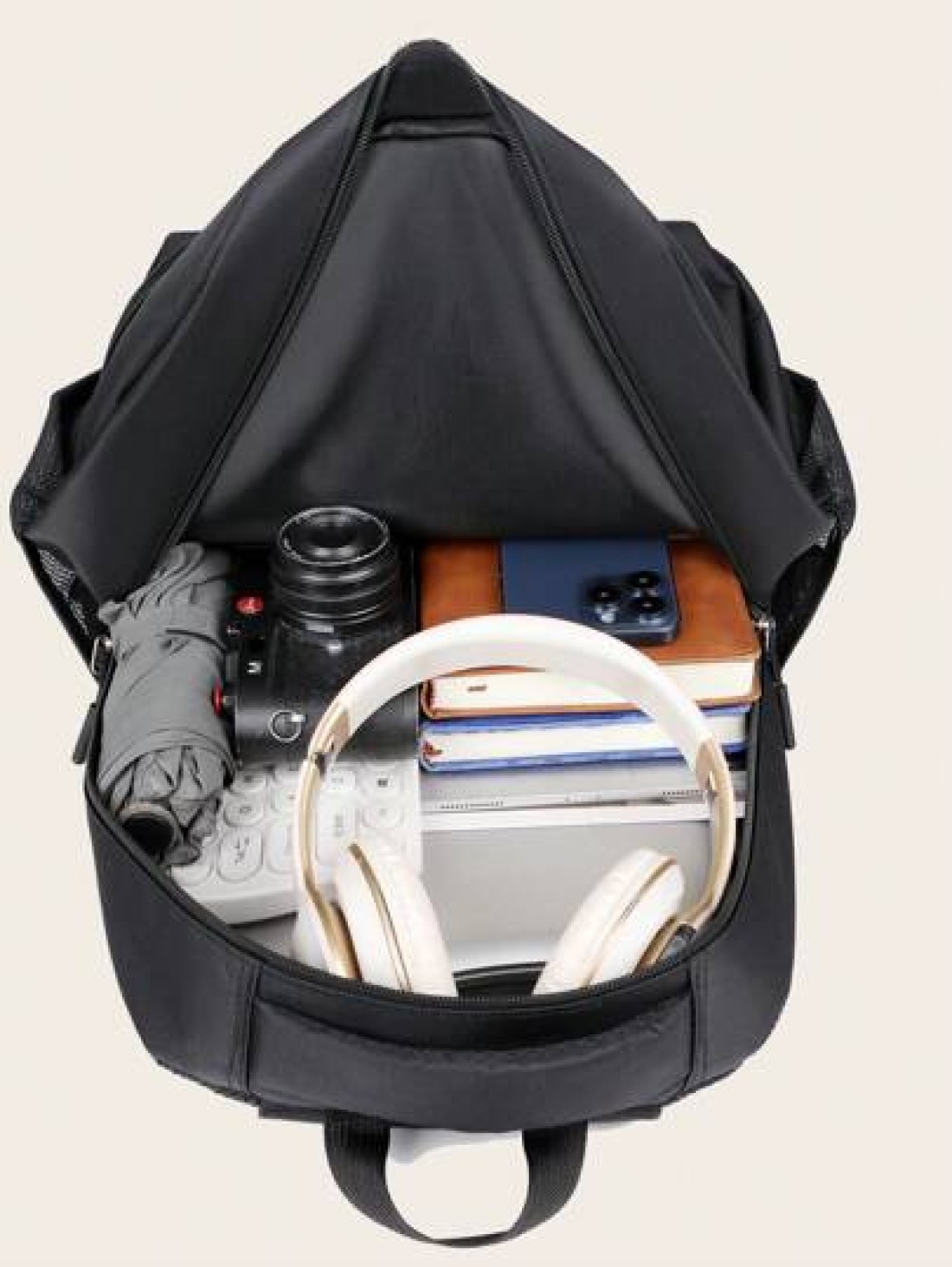 Classic Solid Color Versatile Shoulder Bag Casual Style Large Capacity Multi Pocket Backpack Adjustable Shoulder Strap Fashionable Commuter Bag Suitable For Travel Students And Daily Use