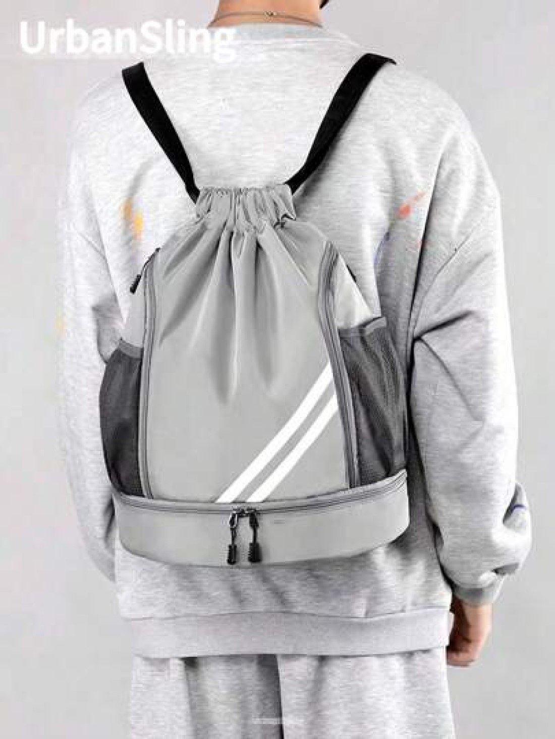 Spacious Waterproof Drawstring Backpack With Multi Pocket Design Perfect For Travel Sports And Outdoor Activities Ideal For Basketball Tennis And Swimming Gear And More Great Gift For Students And Men