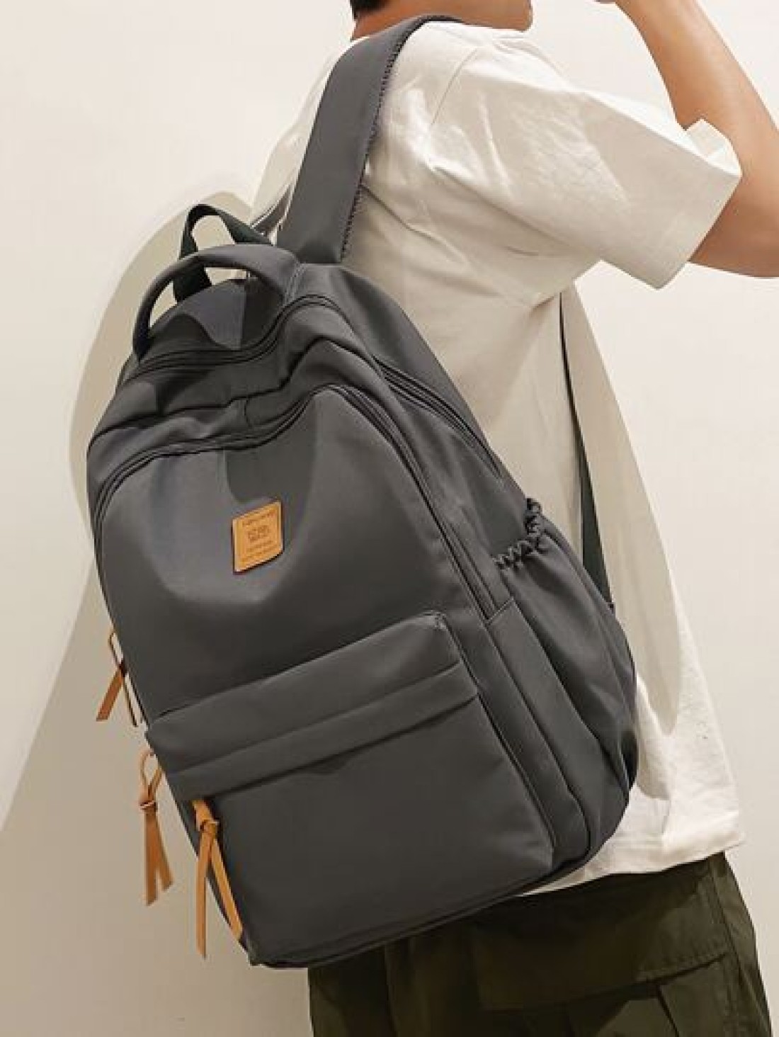 Canvas Backpack Large Capacity School Bag Casual Travel Rucksack Laptop Bag College Bag Summer Dad Bag For School Multi Functional For Books For School Supplies Teenagers Freshmen High School Universi