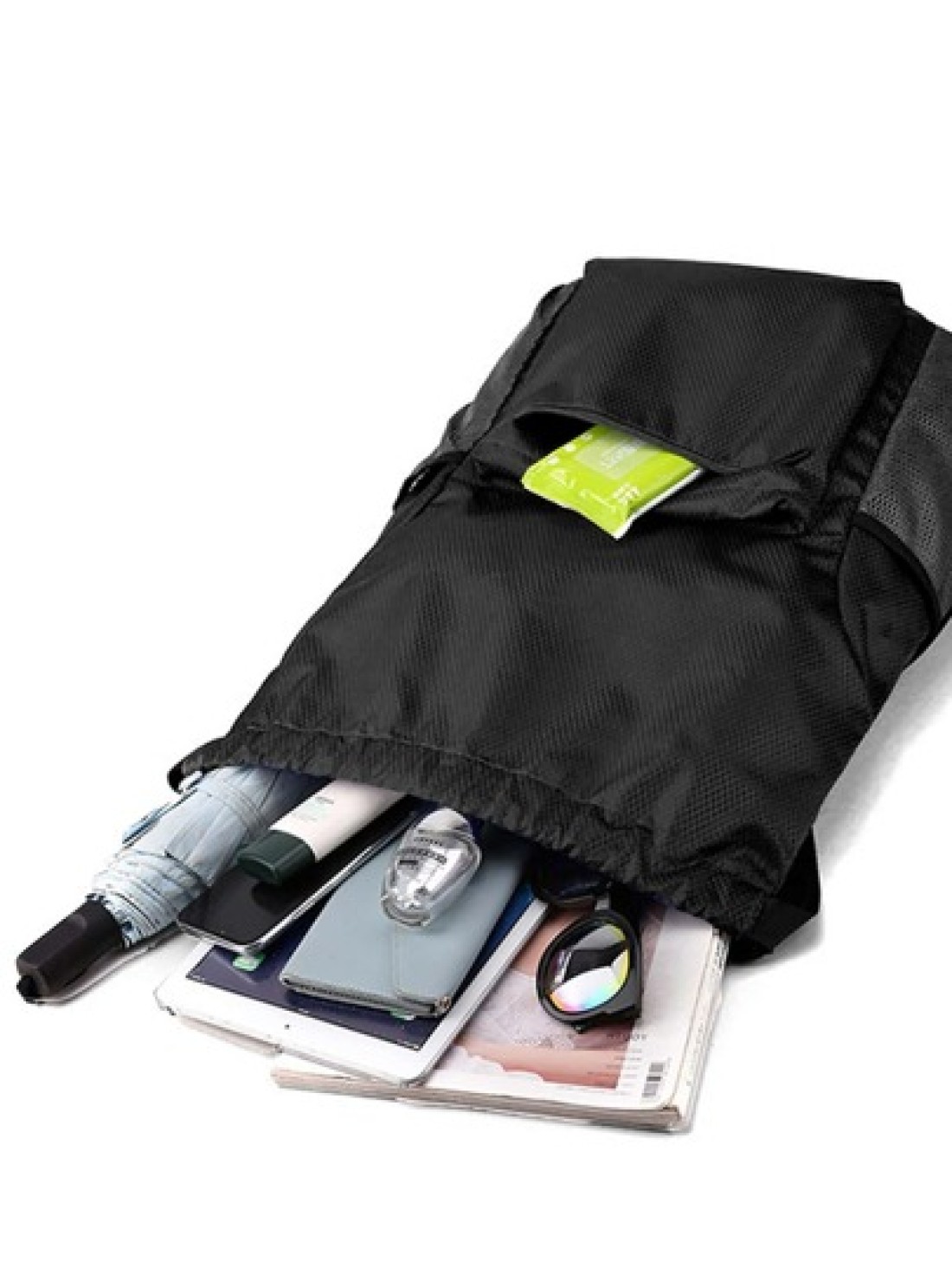 Drawstring Backpack Fashion School Gym Drawstring Camping Bag Casual String Knapsack School Backpack Schoolbag For Travel College School Commute Lightweight Sport Bag Black Backpack University Dorm Pr