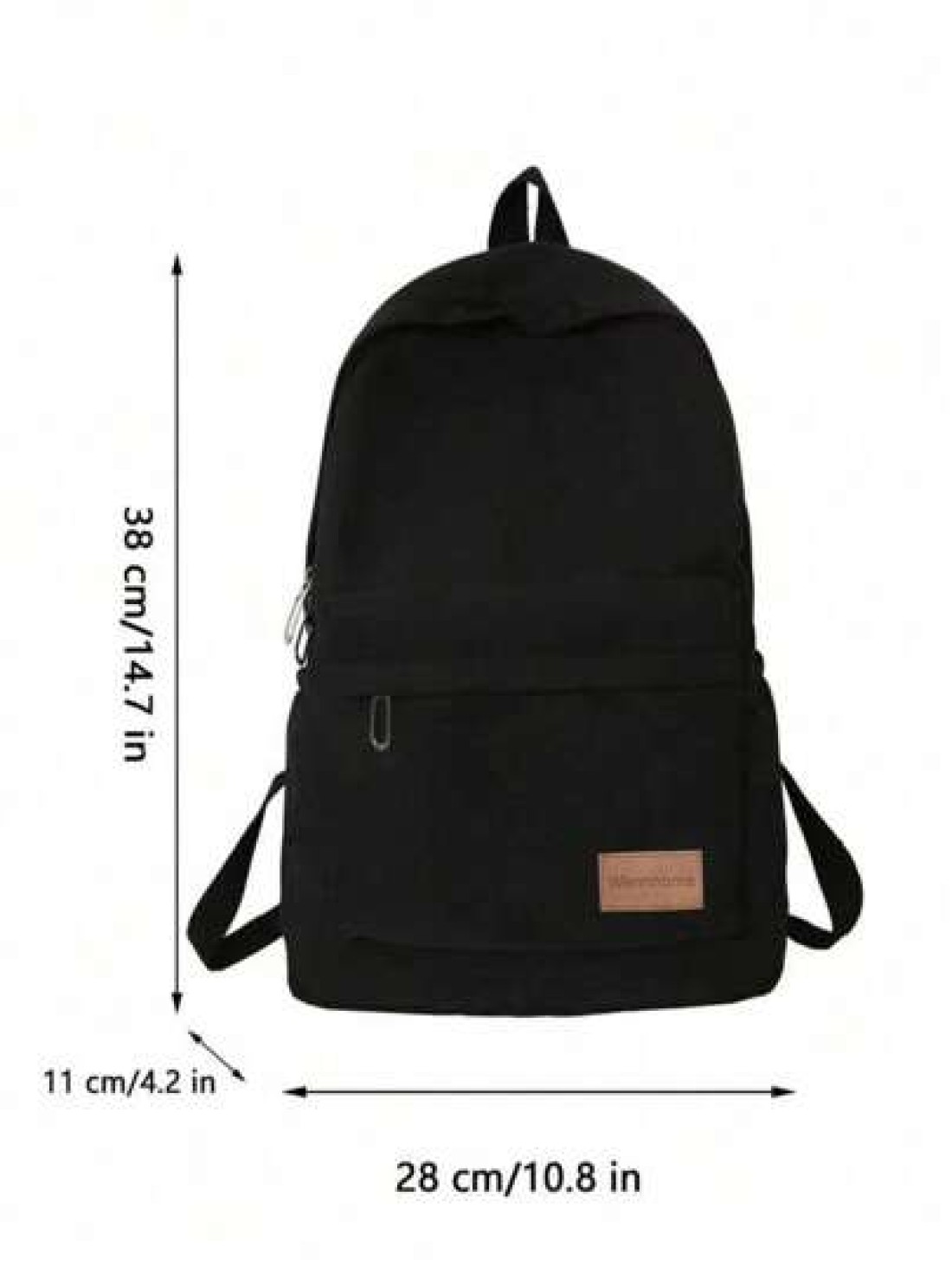 1 Pc Unisex Solid Color Fashionable Backpack Versatile High Capacity Casual Commuter School Bag Summer Summer Bag Spring Break Vacation Men Bags Black Bag Pack Backpacks Travel Must Haves Large Bag Sc
