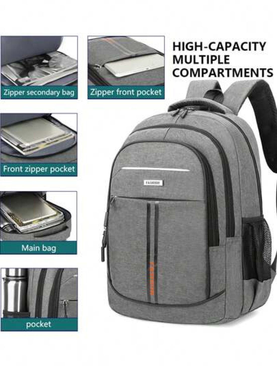 Backpack Men Purse With Reflective Strip Design And Multiple Pockets Can Hold 15 6 Inch Computer Bag Lightweight School Bag Large Capacity Travel Bag Commuter Convenient Day Bag Multi Functional Book