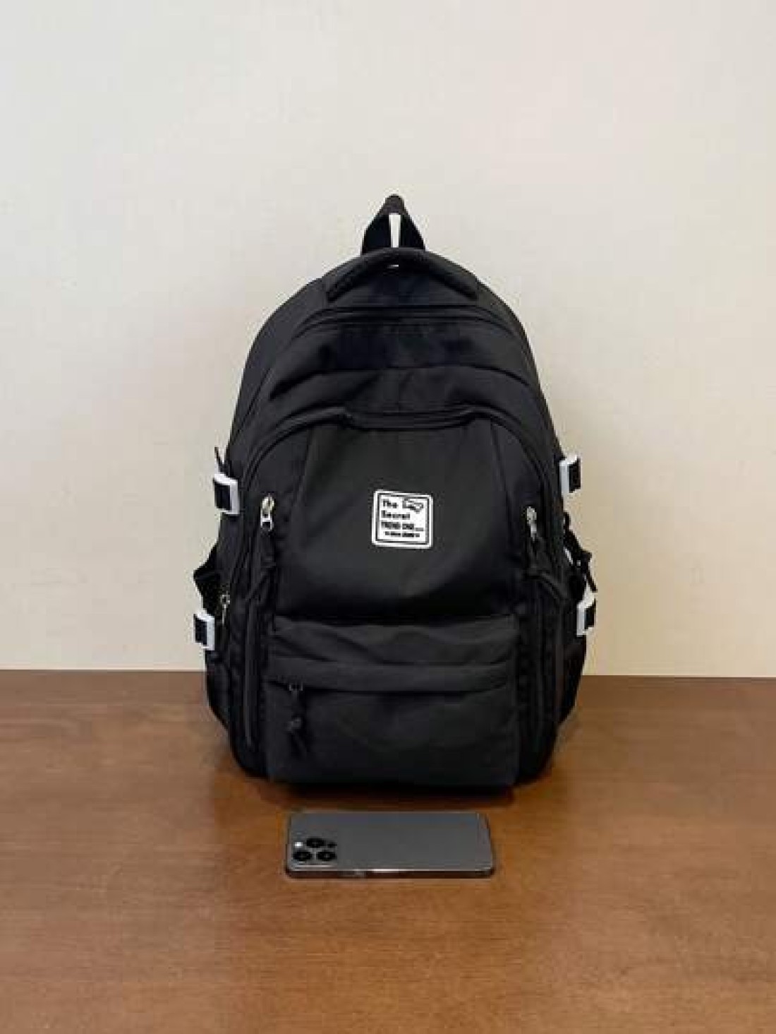 15 6Inch Large Capacity Water Proof Foldable Dirty Resistant Letter Patch Decor Laptop Backpack Medium Black Schoolbag For Travel College School Casual Backpack Thanksgiving Purse Computer Black Bag H
