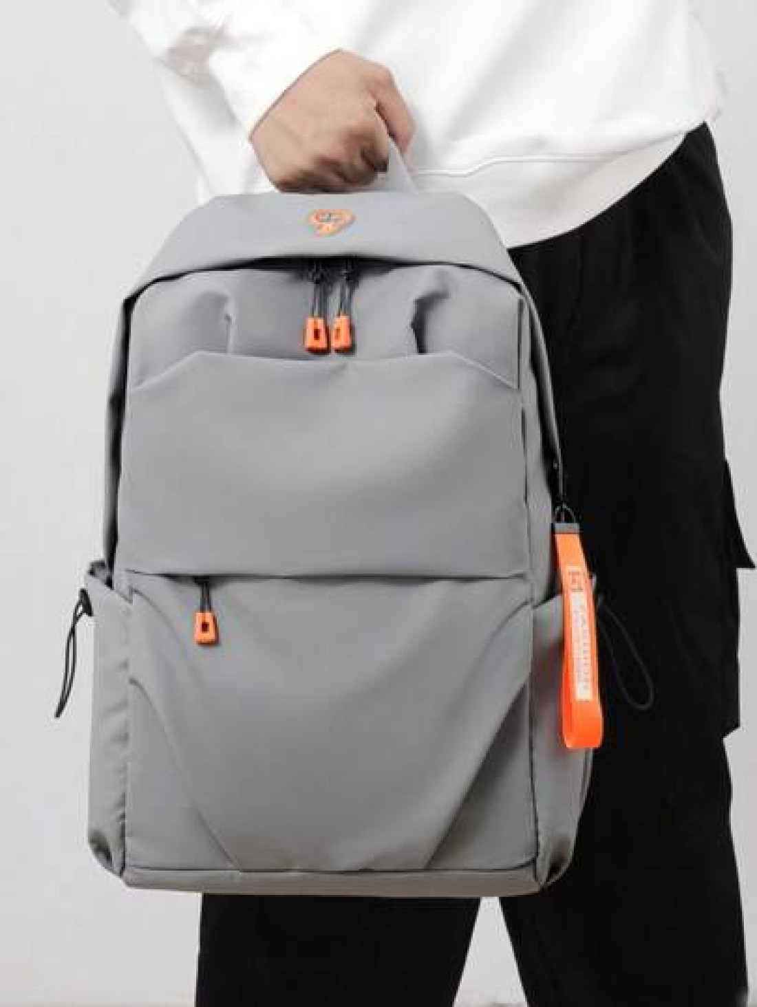 1pc Grey Oxford Cloth Large Capacity Backpack Men s Commuter Laptop Bag Business Casual College Student Backpack Waterproof Travel Bag With USB Charging Port Headphone Hole Multi Pocket Design To Fit