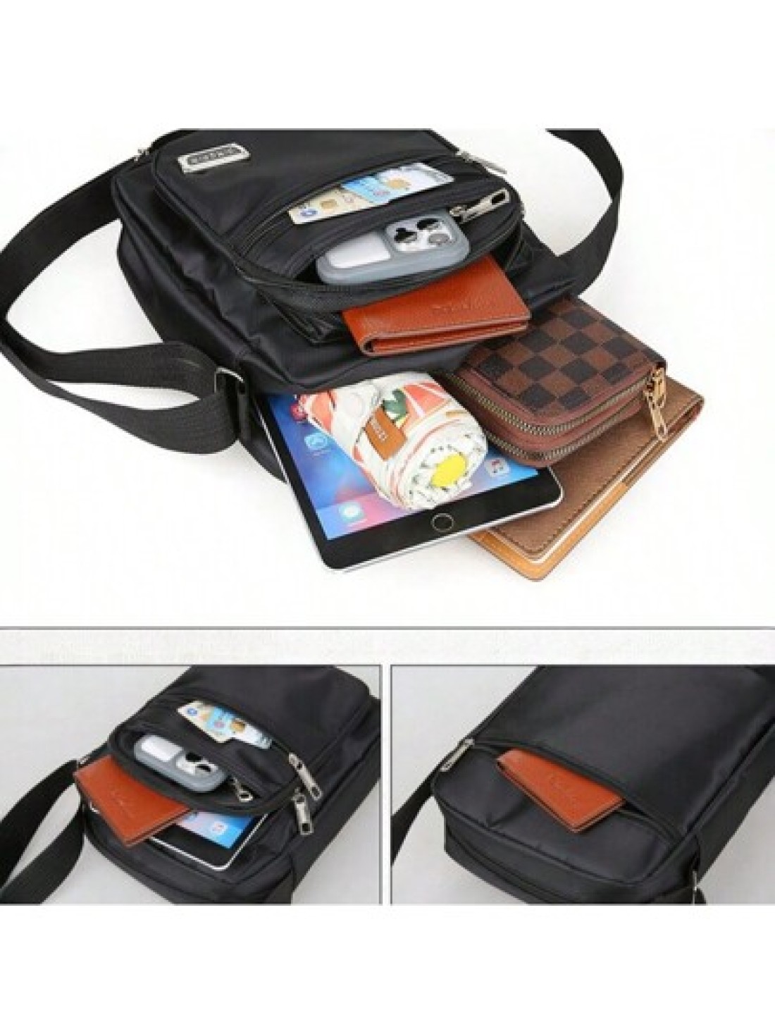 Oxford Cloth Men s Shoulder Bag Multi Pocket Wallet Messenger Bag Casual Large Capacity Waterproof One Shoulder Sling Bag For Middle Aged And Elderly Suitable For Travel Business Summer