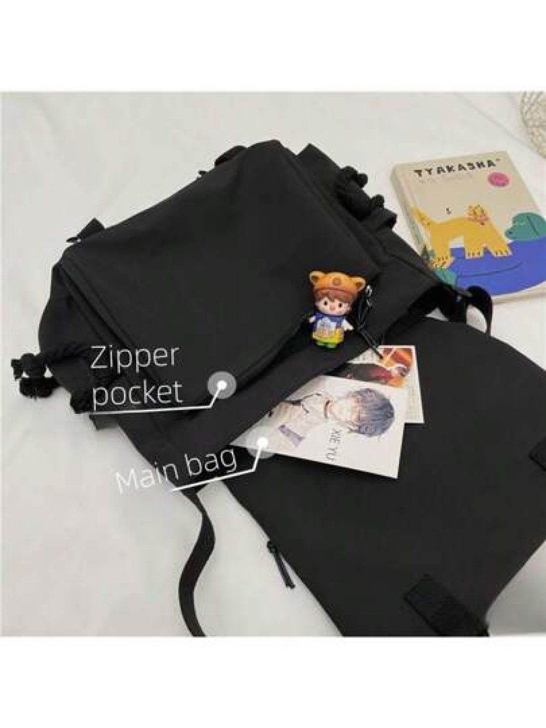 1pc Japanese Harajuku Style Solid Fashionable Casual Large Capacity Women Crossbody Bag High Shool Girls Messenger Bag For Class Teens Girls Boys Street Campus Crossbody Bag For University High Shool