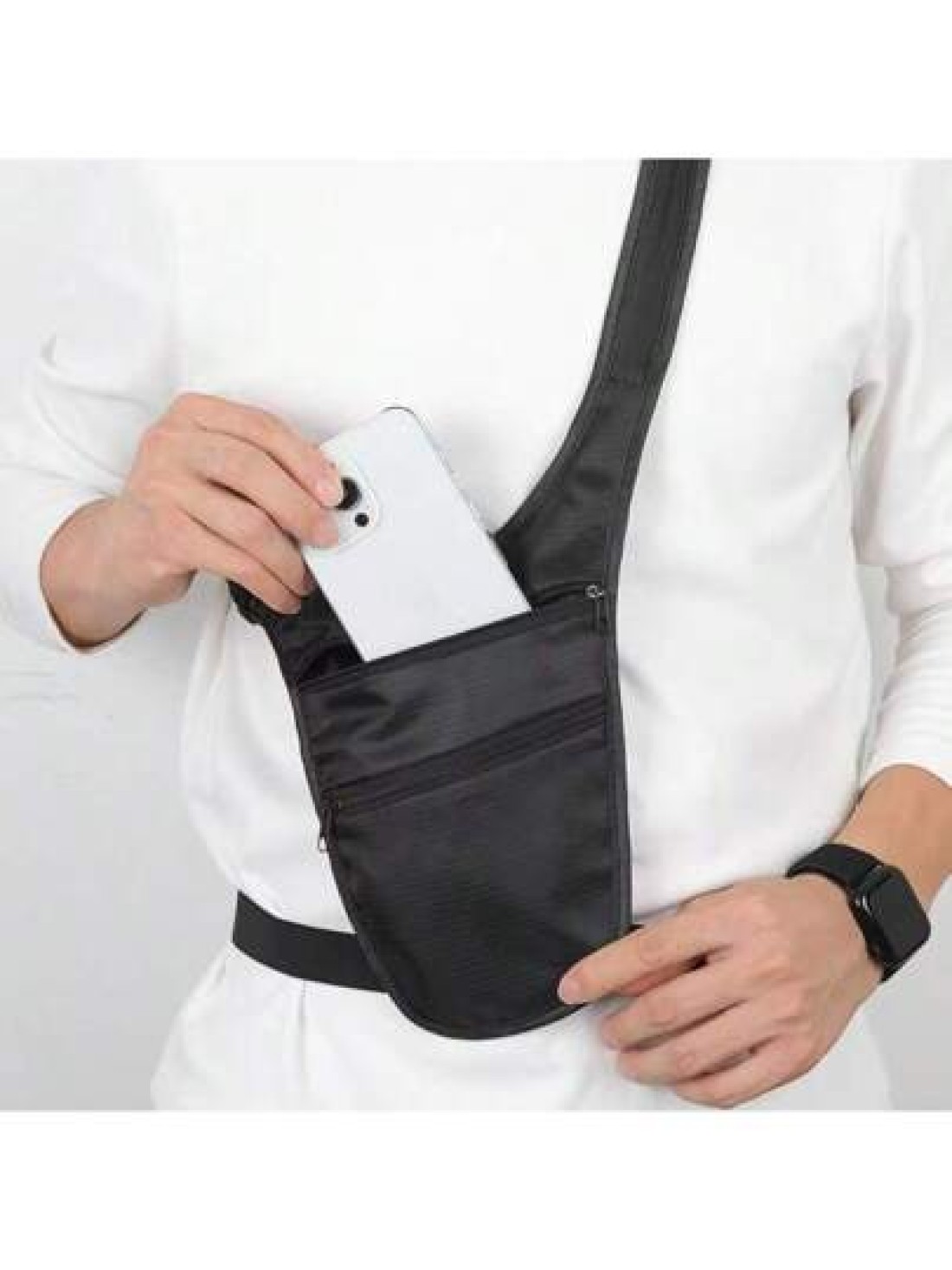Men s One Shoulder Bag Crossbody Bag Phone Pouch Multi Layer Sports Pack