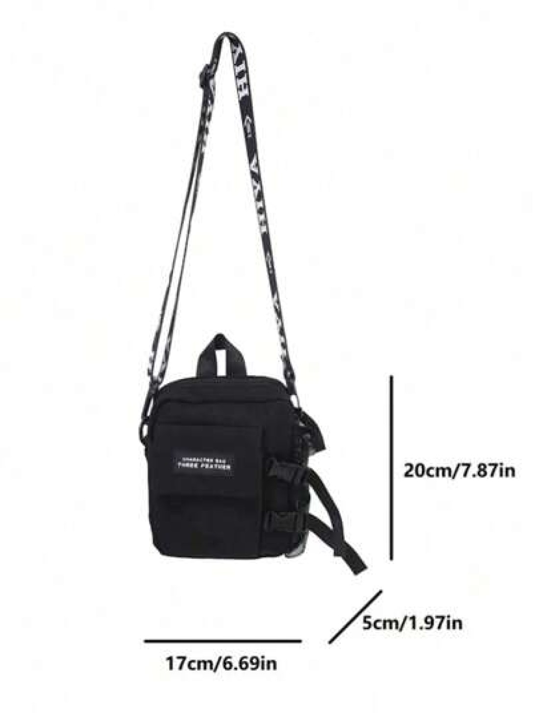 1PC Multi Pocket Buckle Crossbody Bag Solid Color Shoulder Bag Adjustable Shoulder Strap Zipper Shoulder Bag Simple Design Crossbody Bag Water Proof Nylon Shoulder Bag Crossbody Zipper Bag Christmas Z