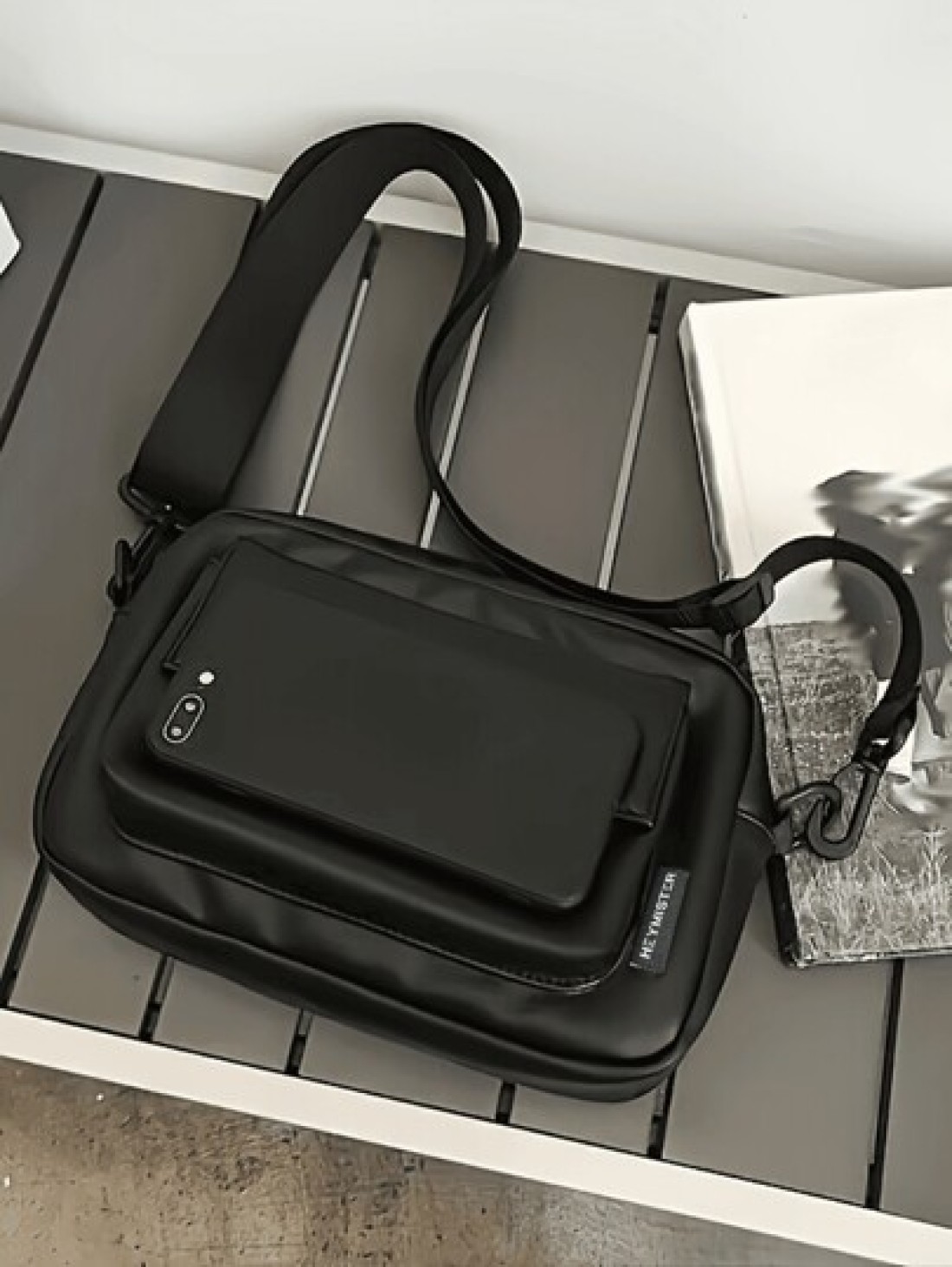 Men s Pu Shoulder Bag Chest Bag Coin Purse Messenger Bag Winter Hoiday Tote Bag Fany Pack Beach Bag Gym Bag Black Bag Hiking Large Capacity Multi Functional Portable Vacation Hip Bag Christmas Gifts V